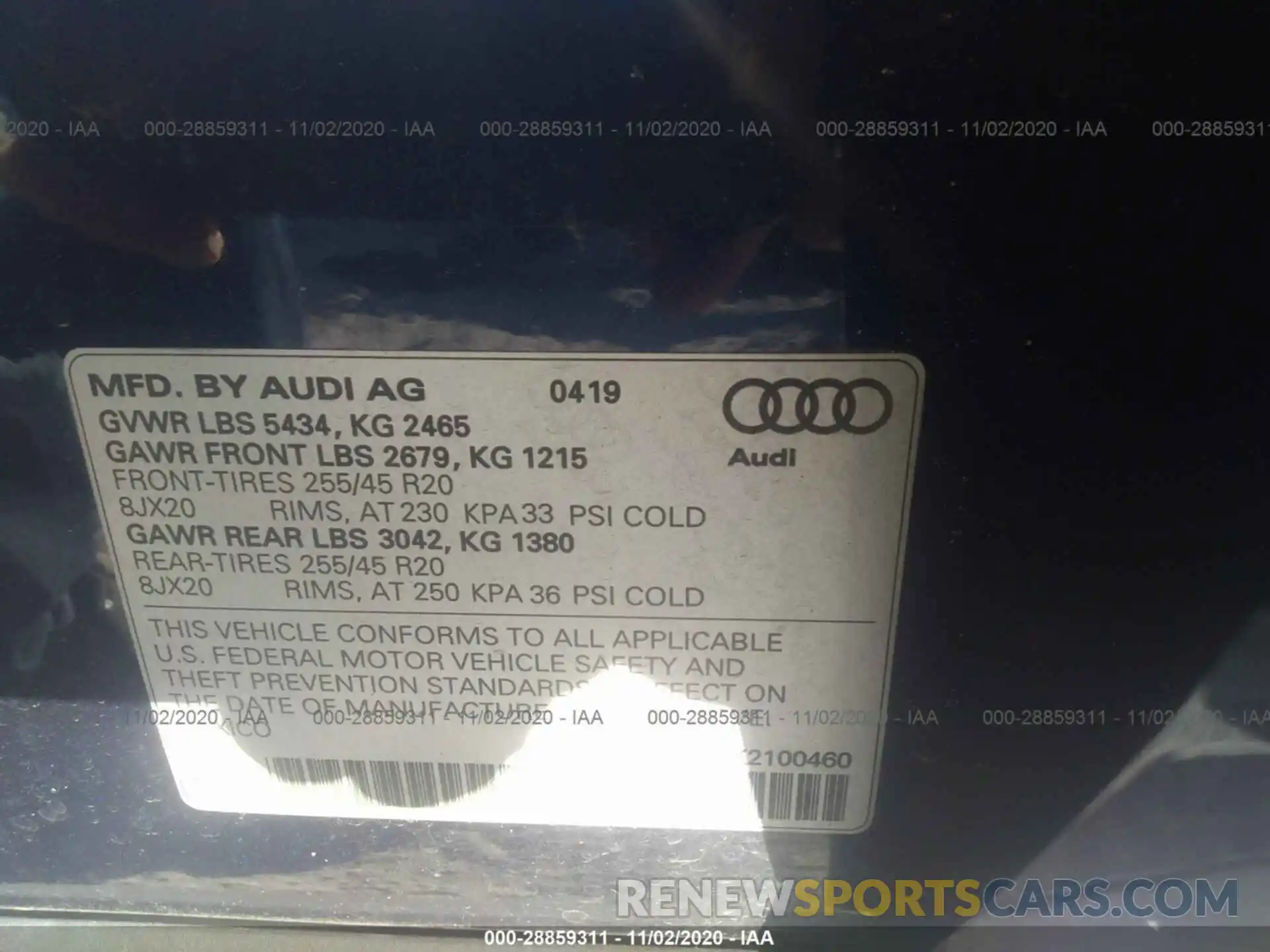 9 Photograph of a damaged car WA1BNAFY8K2100460 AUDI Q5 2019