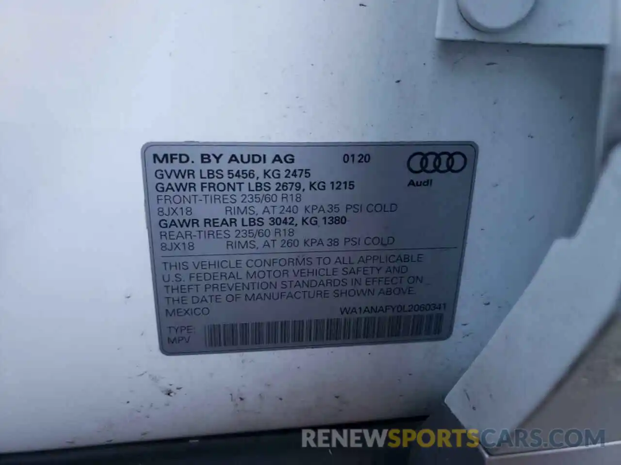 10 Фотография поврежденного автомобиля WA1ANAFY0L2060341 AUDI Q5 2020