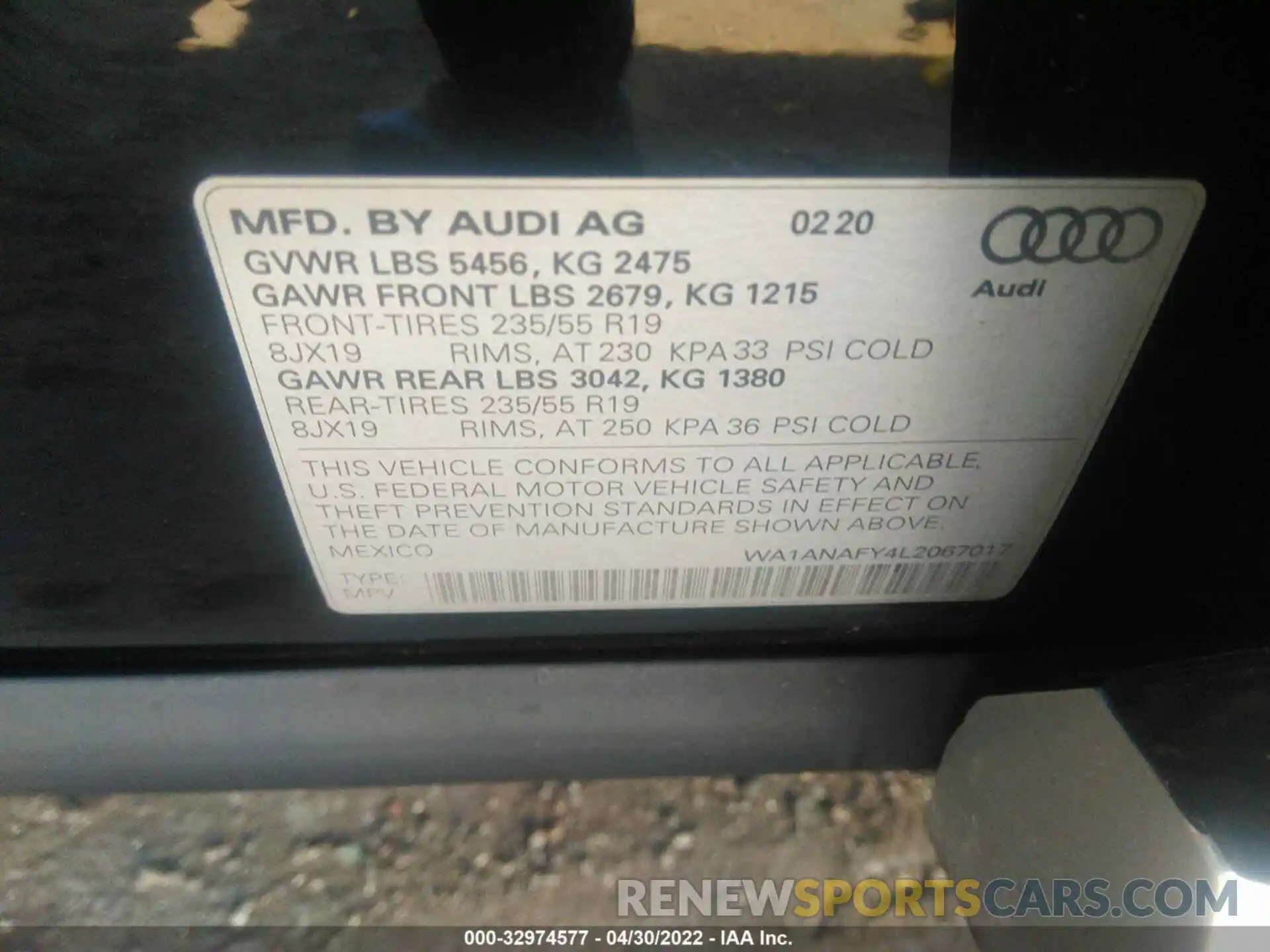 9 Фотография поврежденного автомобиля WA1ANAFY4L2067017 AUDI Q5 2020