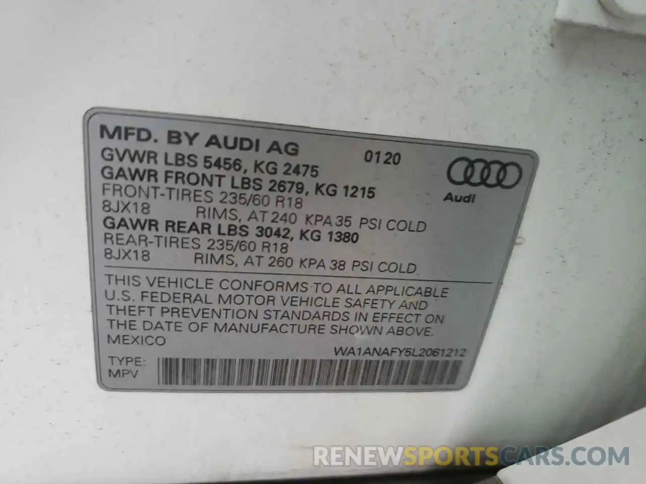 10 Фотография поврежденного автомобиля WA1ANAFY5L2061212 AUDI Q5 2020