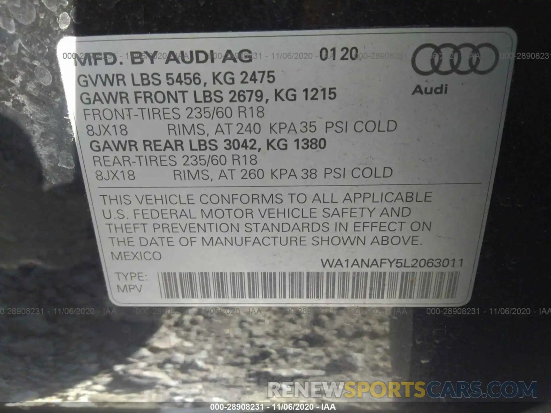 9 Фотография поврежденного автомобиля WA1ANAFY5L2063011 AUDI Q5 2020