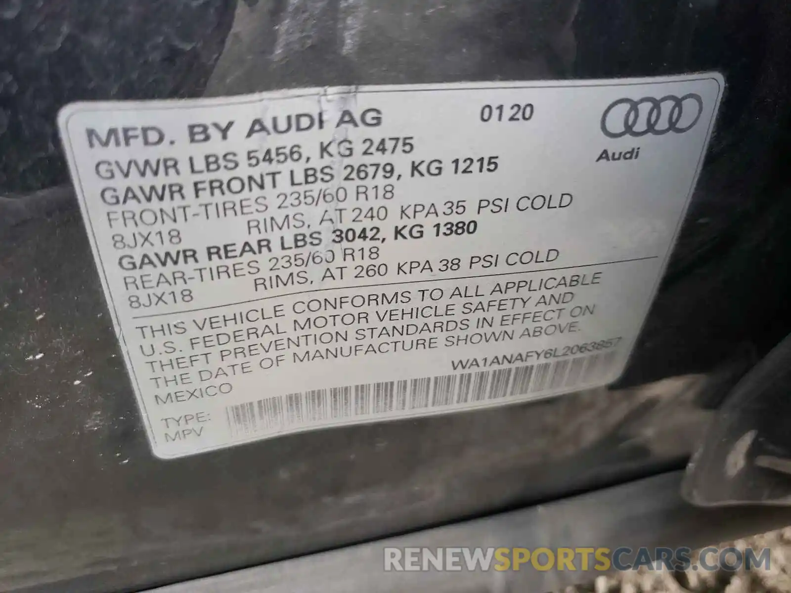 10 Фотография поврежденного автомобиля WA1ANAFY6L2063857 AUDI Q5 2020