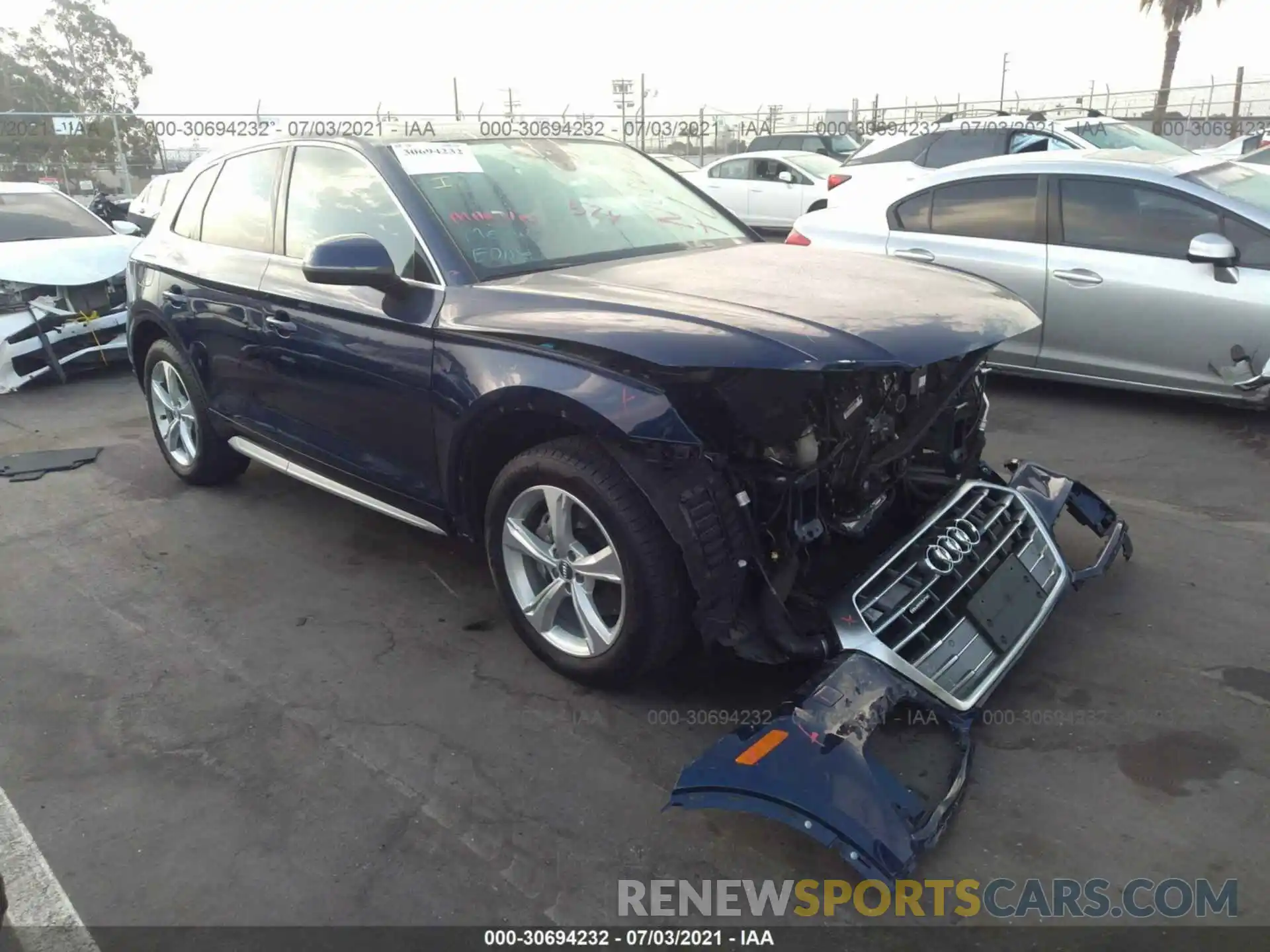 1 Photograph of a damaged car WA1ANAFYXL2100277 AUDI Q5 2020