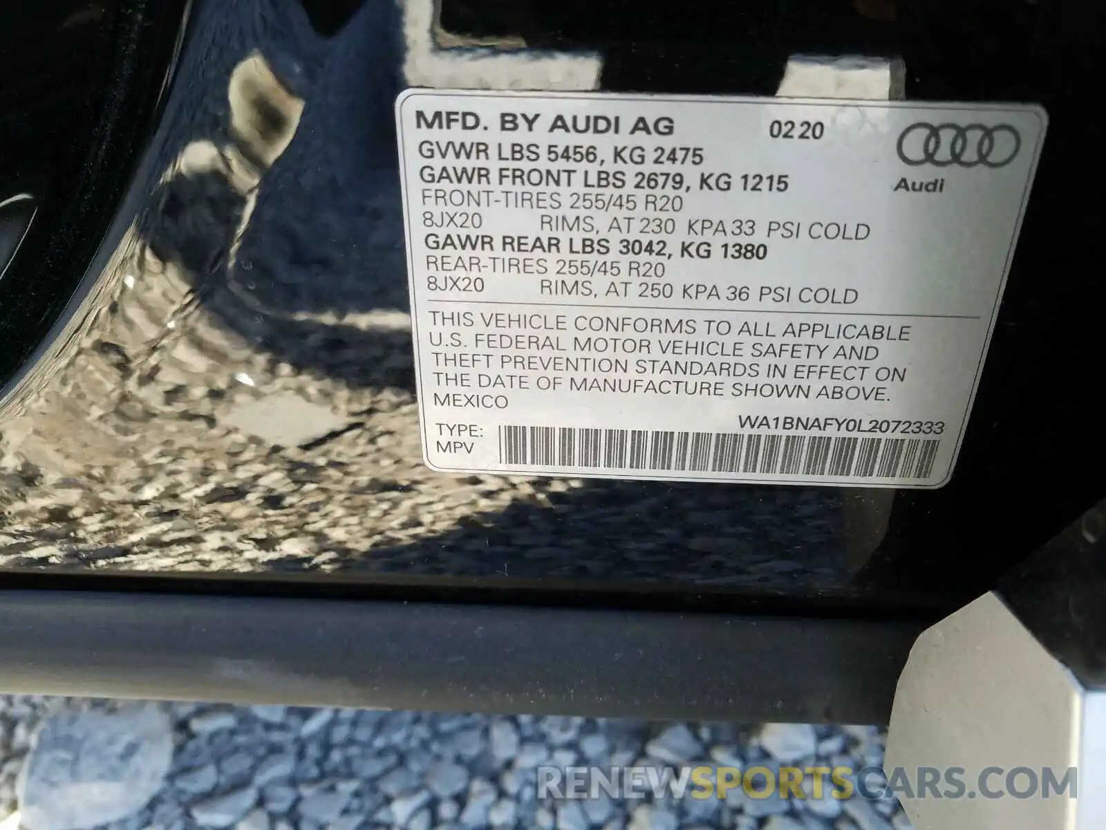 10 Фотография поврежденного автомобиля WA1BNAFY0L2072333 AUDI Q5 2020