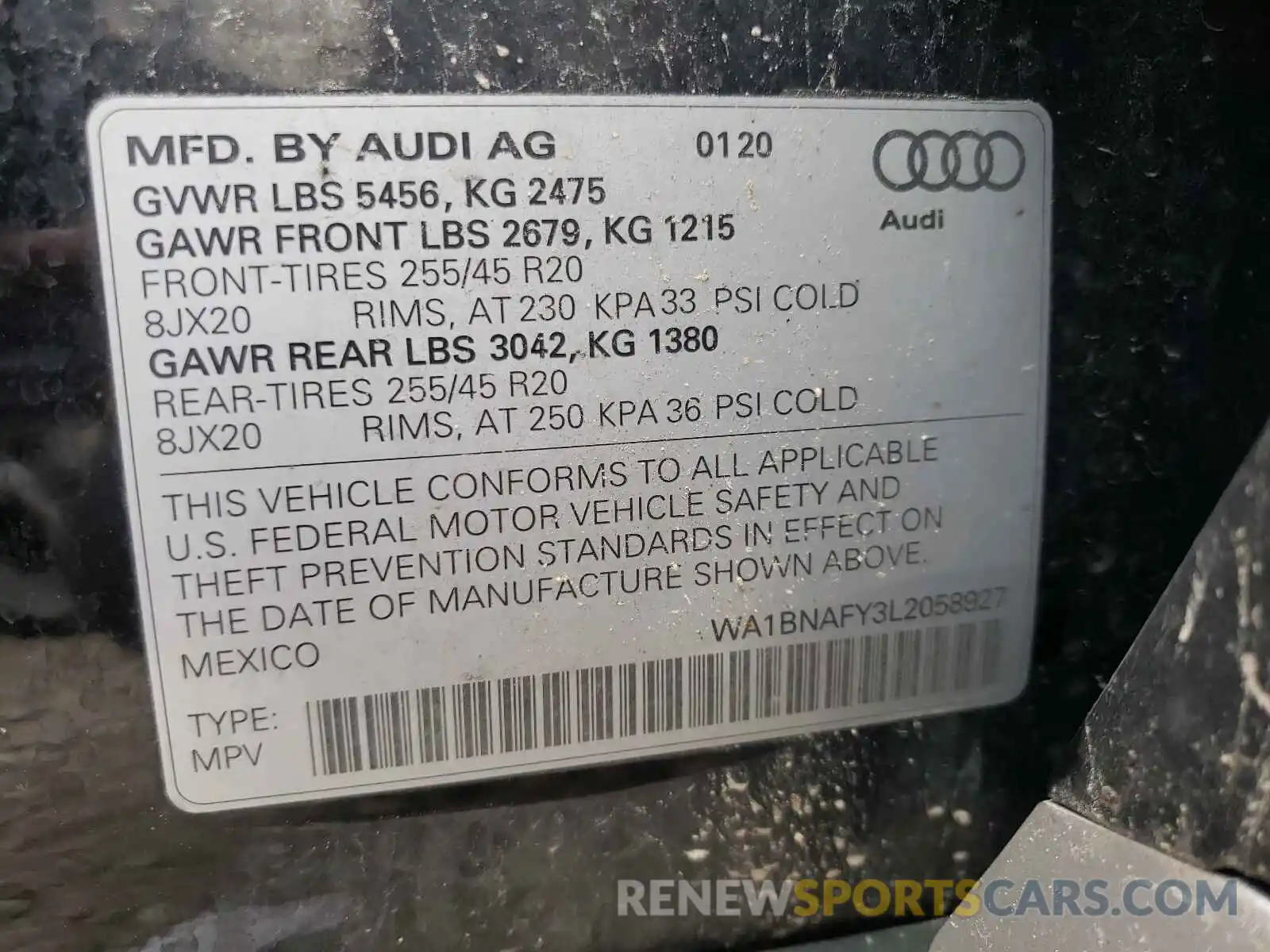 10 Фотография поврежденного автомобиля WA1BNAFY3L2058927 AUDI Q5 2020