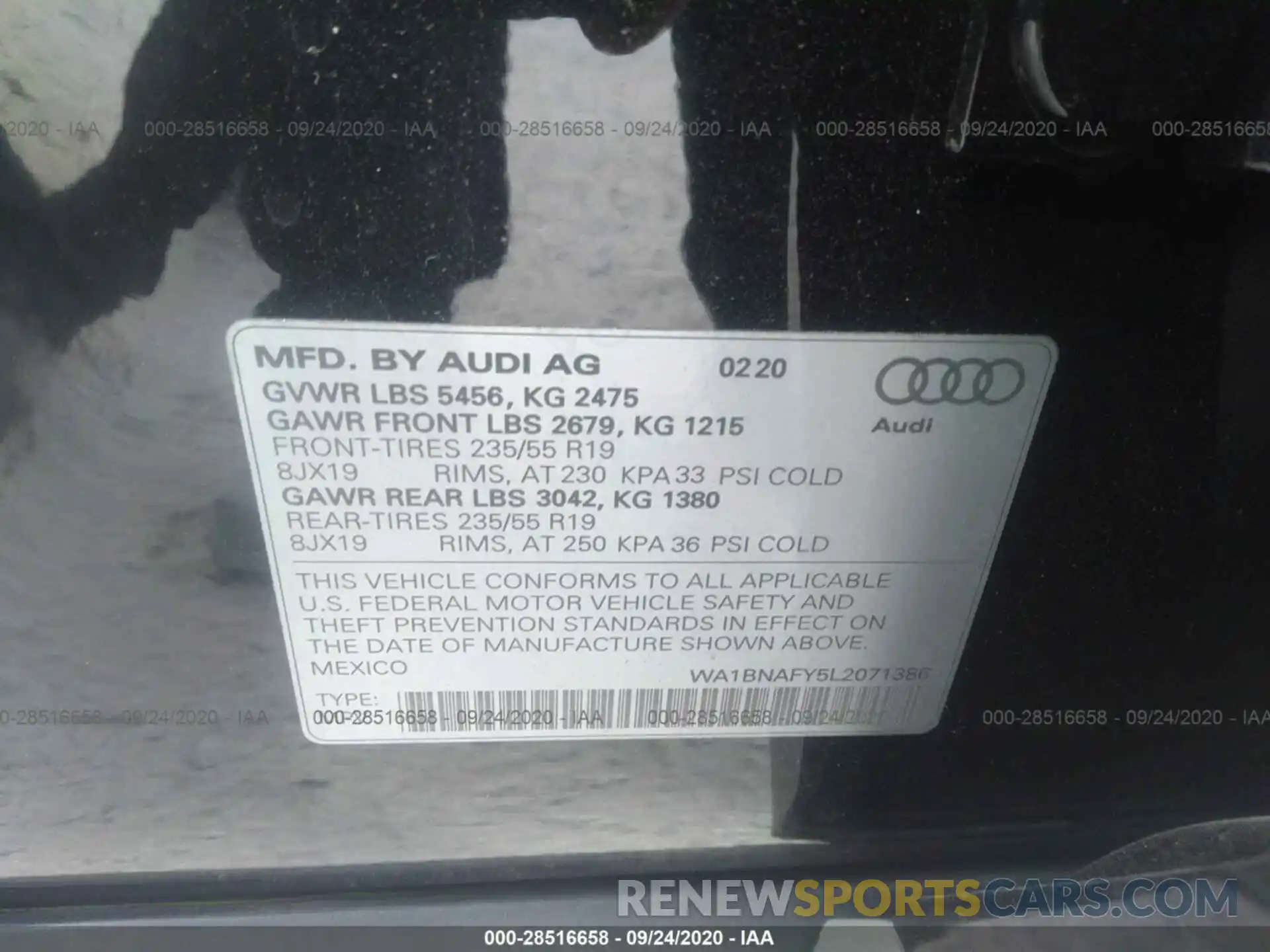 9 Фотография поврежденного автомобиля WA1BNAFY5L2071386 AUDI Q5 2020