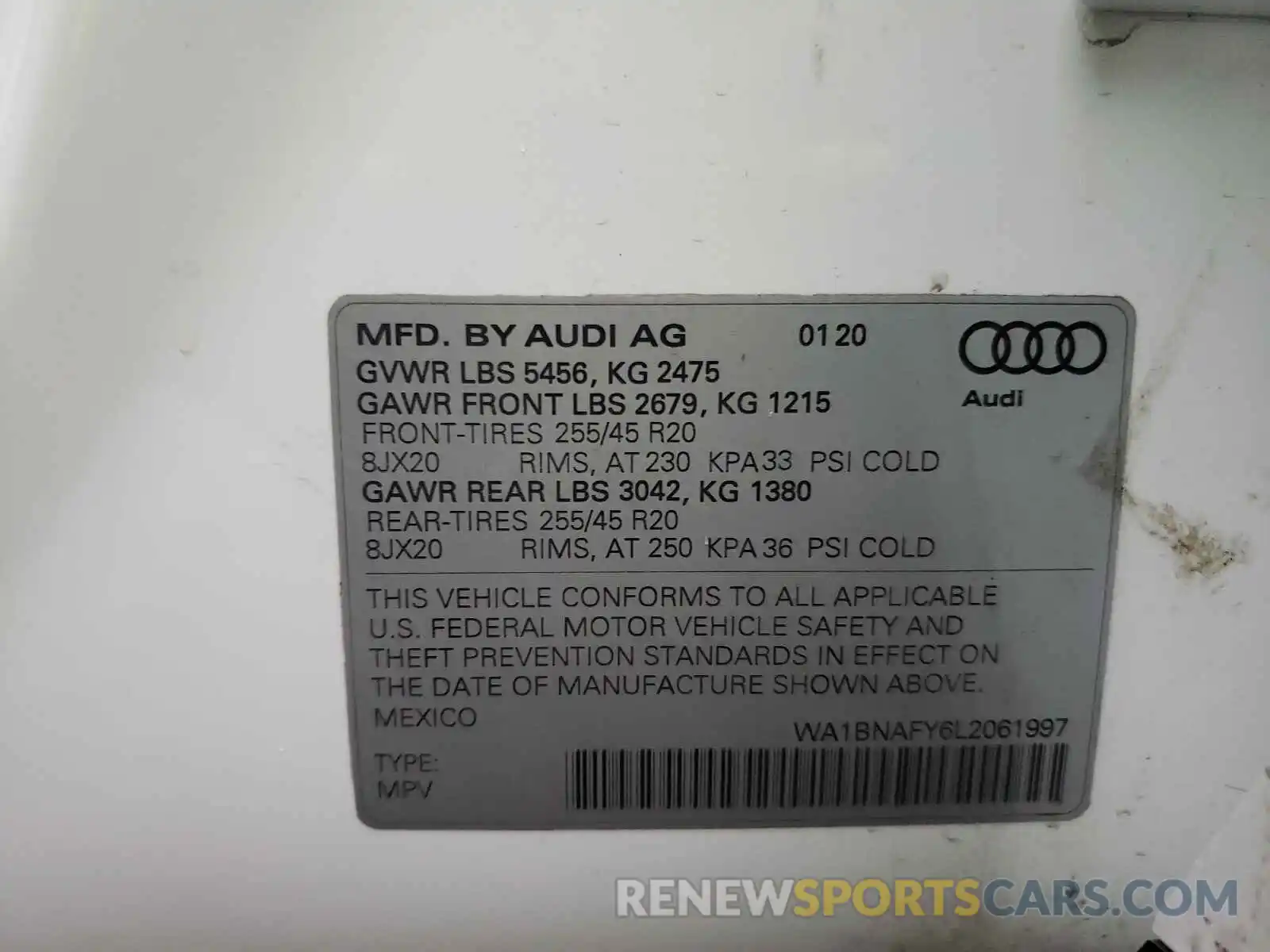 10 Фотография поврежденного автомобиля WA1BNAFY6L2061997 AUDI Q5 2020