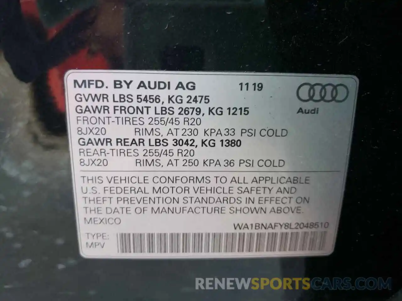 10 Фотография поврежденного автомобиля WA1BNAFY8L2048510 AUDI Q5 2020