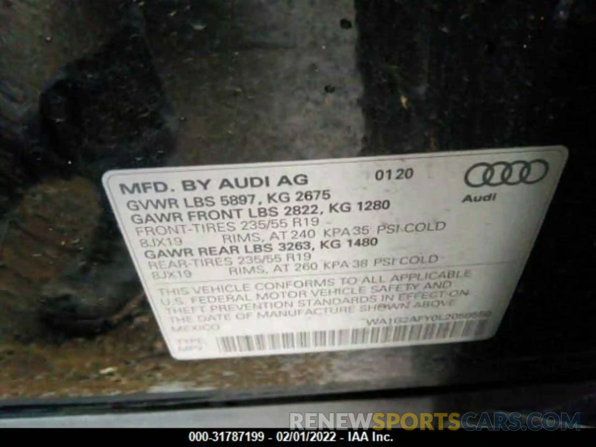 9 Photograph of a damaged car WA1G2AFY0L2059550 AUDI Q5 2020