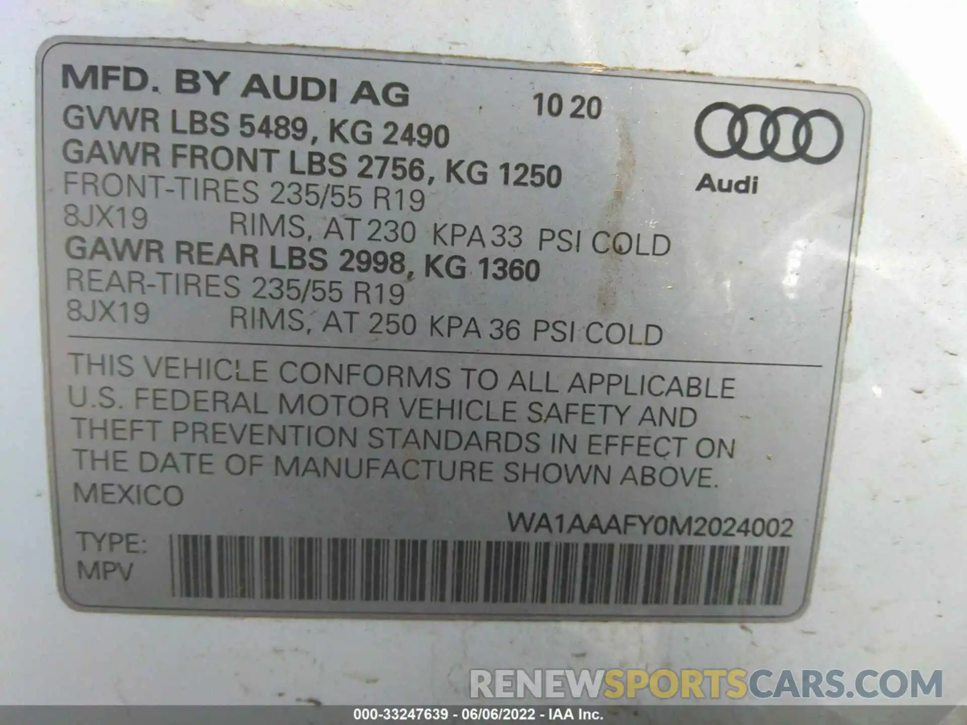 9 Фотография поврежденного автомобиля WA1AAAFY0M2024002 AUDI Q5 2021