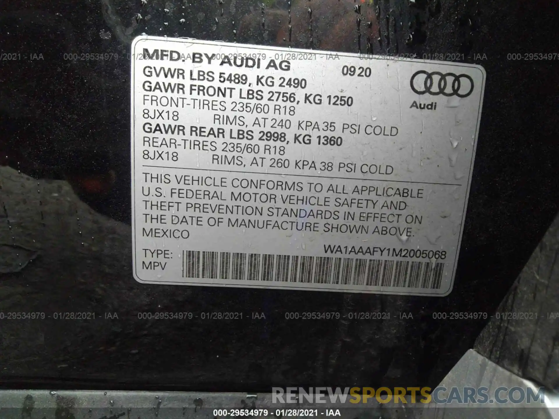 9 Фотография поврежденного автомобиля WA1AAAFY1M2005068 AUDI Q5 2021