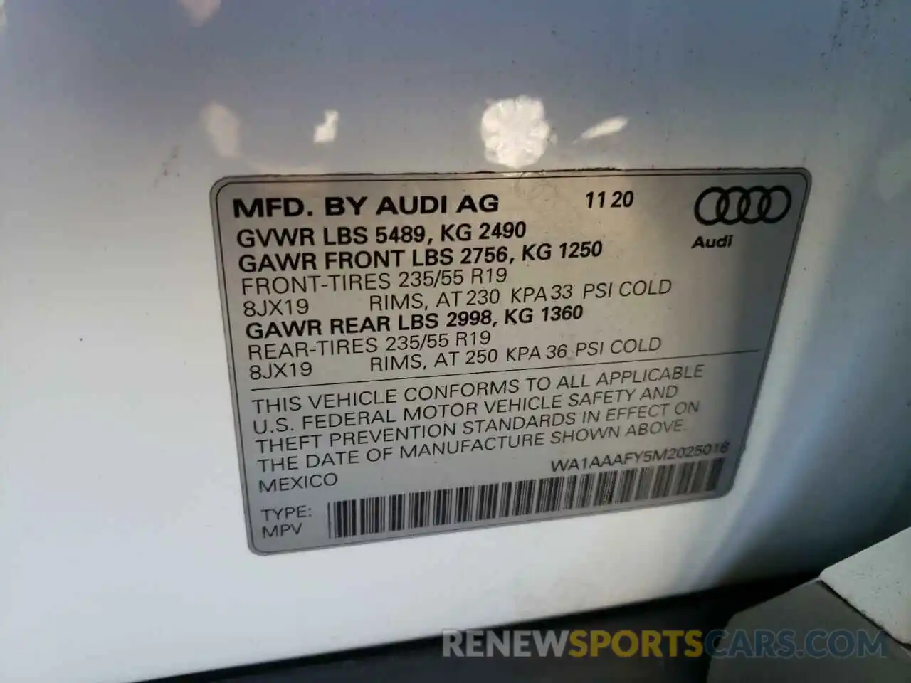 10 Photograph of a damaged car WA1AAAFY5M2025016 AUDI Q5 2021