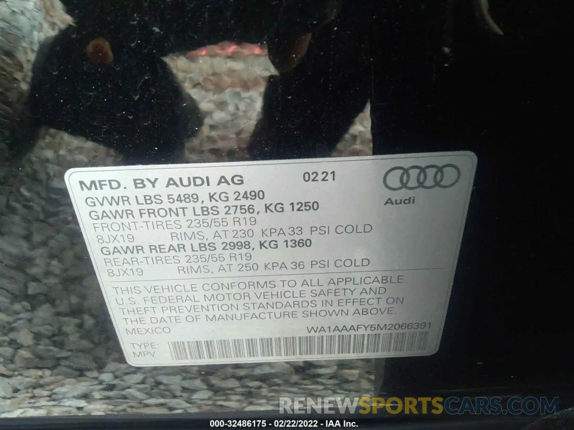 9 Фотография поврежденного автомобиля WA1AAAFY5M2066391 AUDI Q5 2021