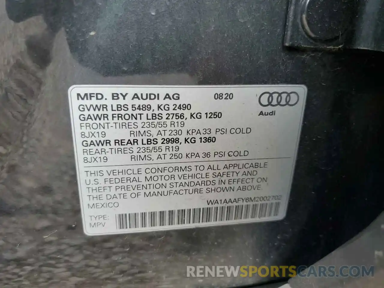 10 Фотография поврежденного автомобиля WA1AAAFY6M2002702 AUDI Q5 2021