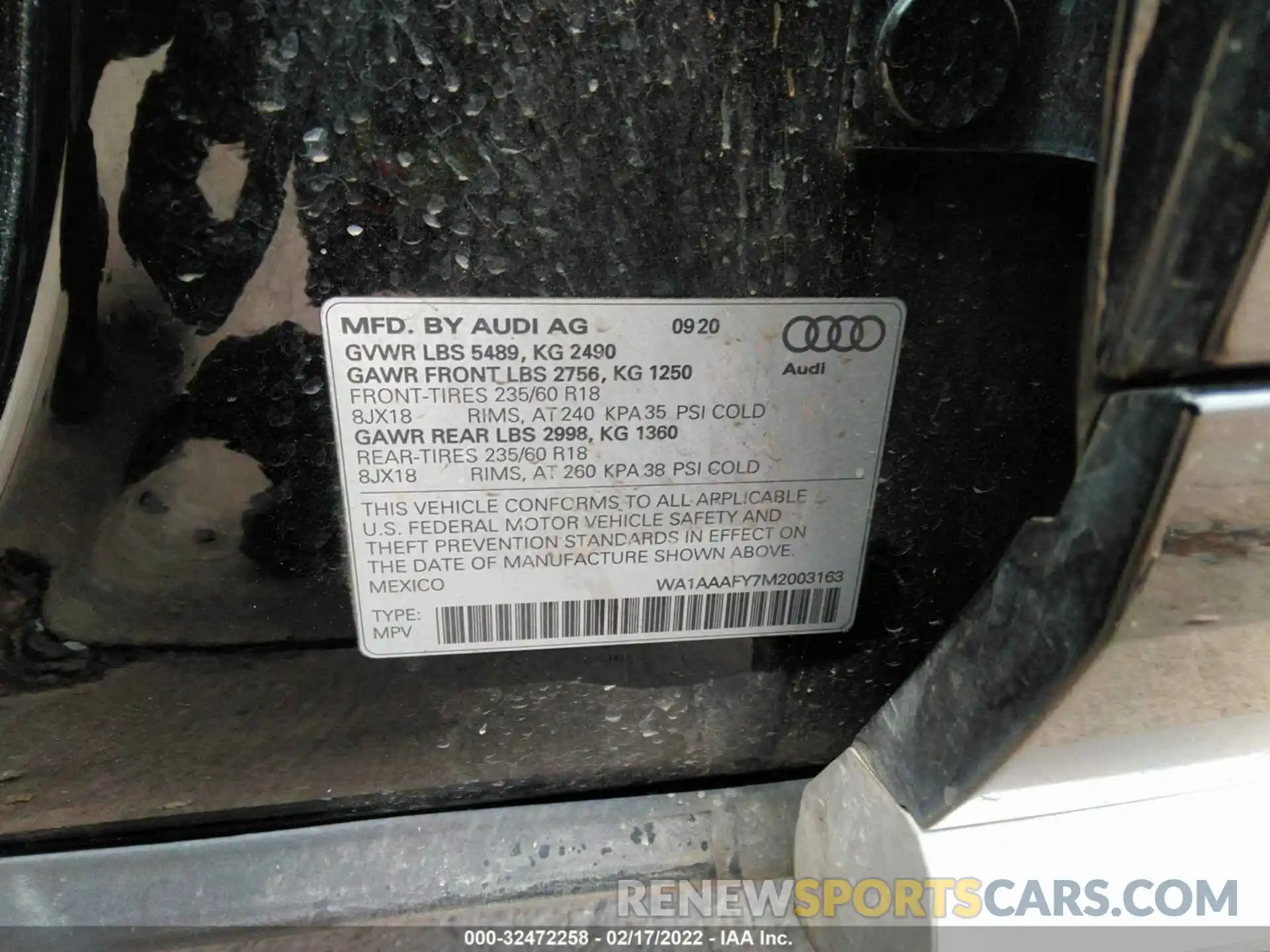 9 Photograph of a damaged car WA1AAAFY7M2003163 AUDI Q5 2021