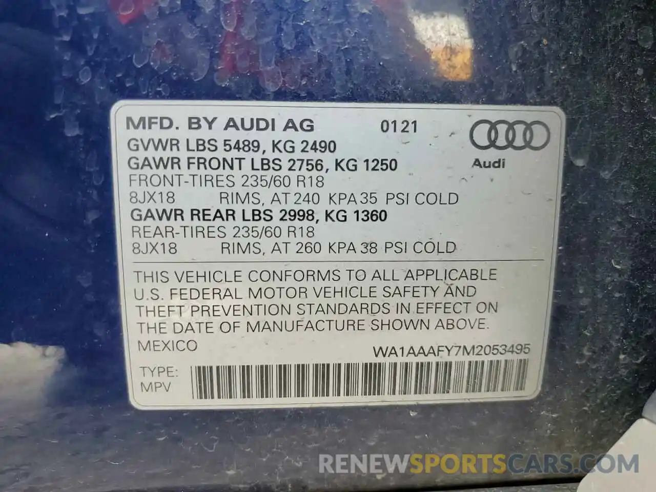 13 Фотография поврежденного автомобиля WA1AAAFY7M2053495 AUDI Q5 2021