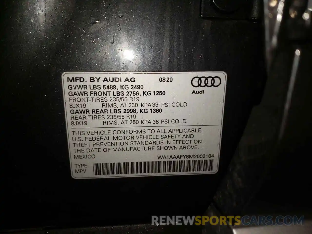 10 Photograph of a damaged car WA1AAAFY8M2002104 AUDI Q5 2021