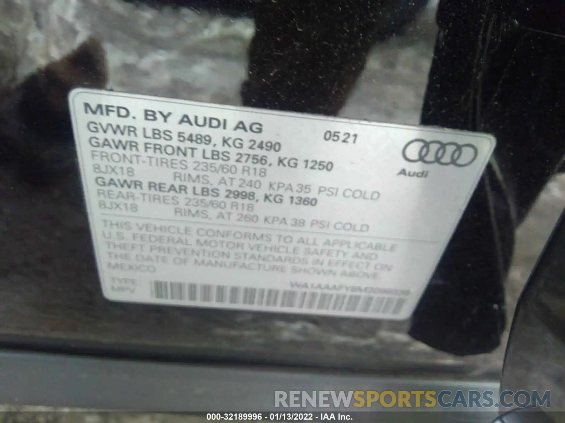 9 Photograph of a damaged car WA1AAAFY8M2099336 AUDI Q5 2021