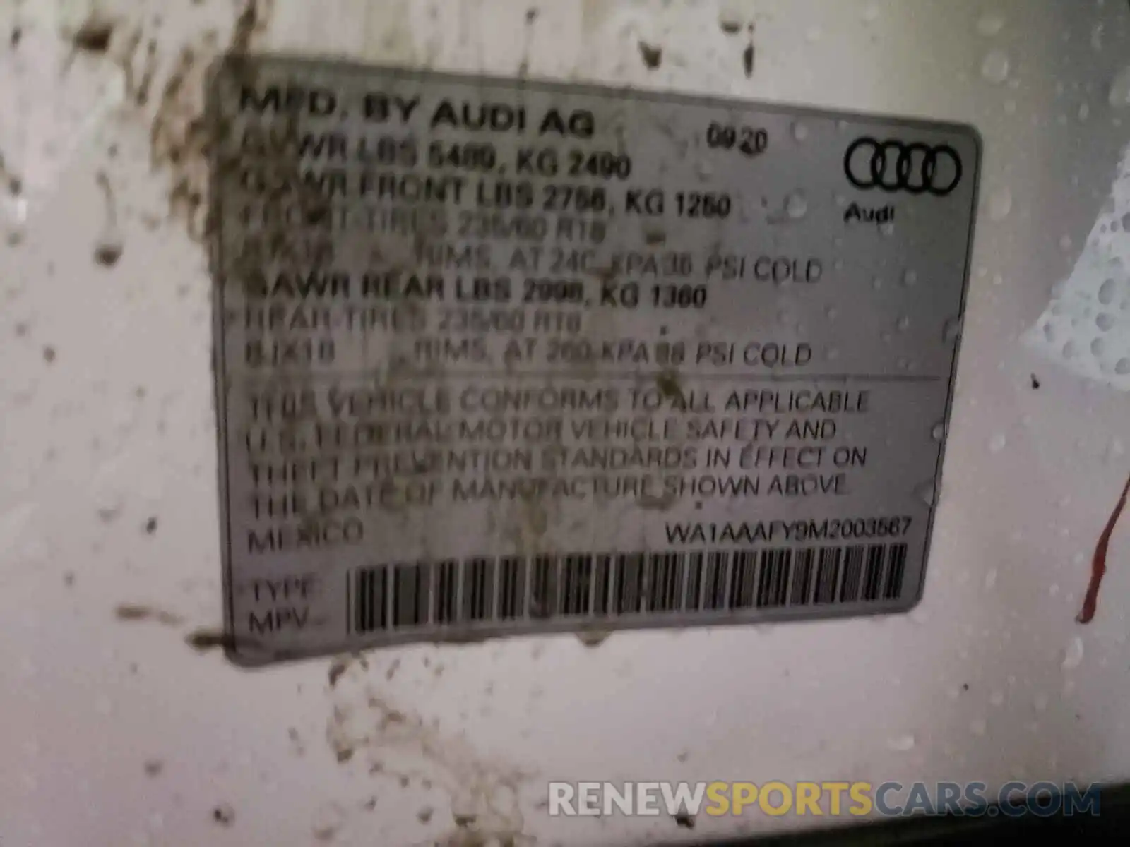 10 Photograph of a damaged car WA1AAAFY9M2003567 AUDI Q5 2021