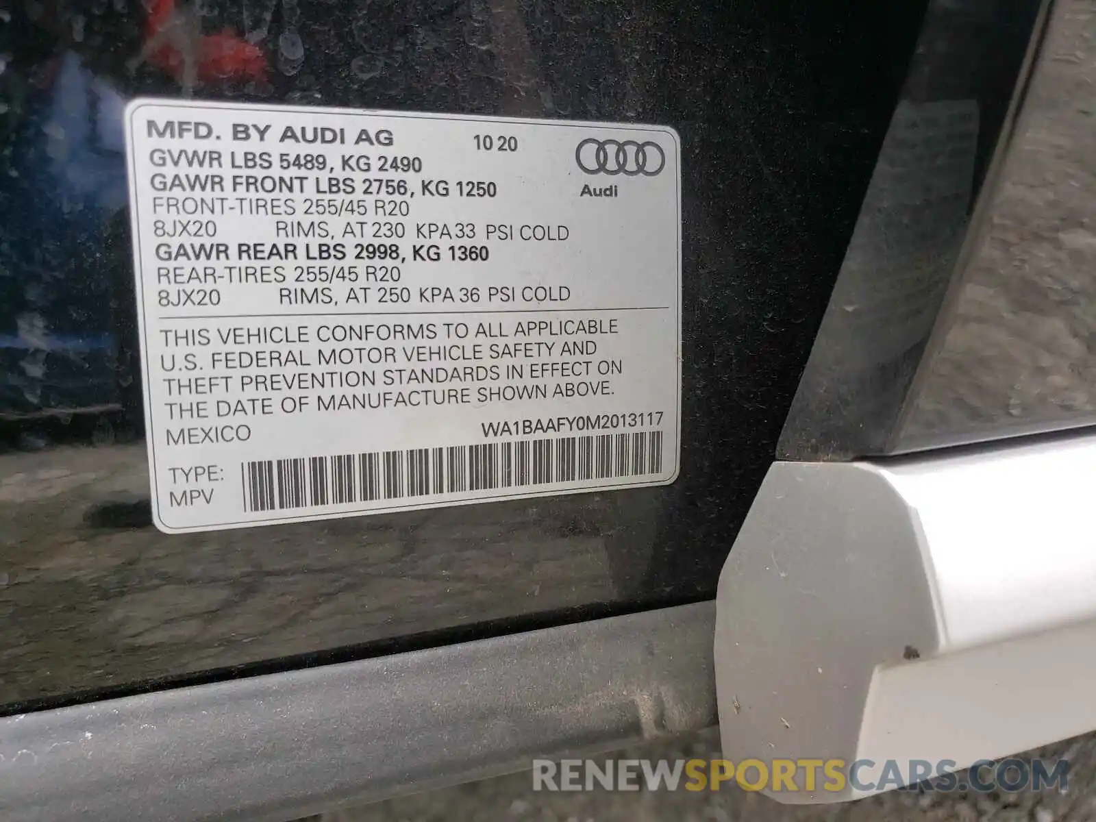 10 Фотография поврежденного автомобиля WA1BAAFY0M2013117 AUDI Q5 2021