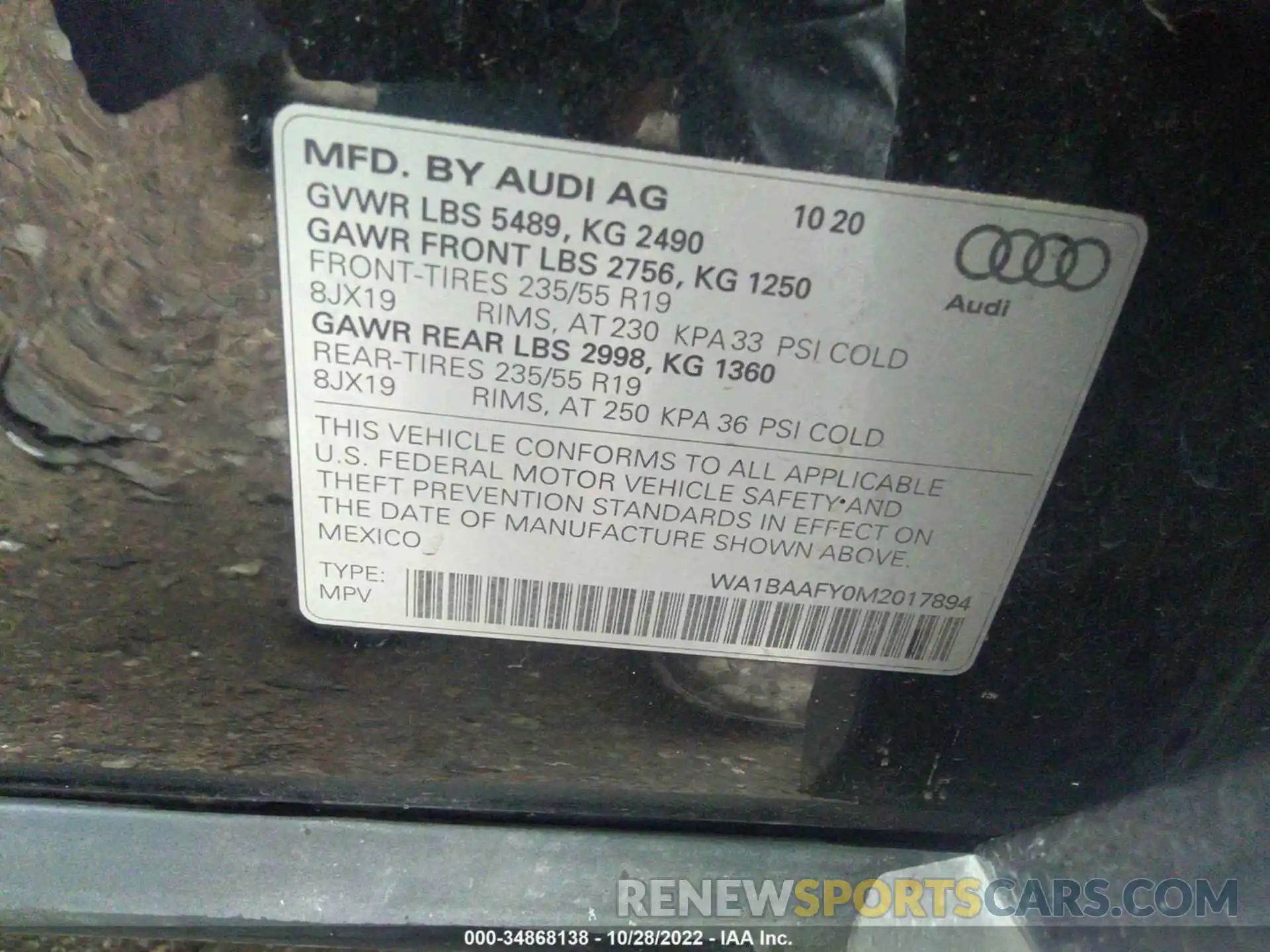 9 Photograph of a damaged car WA1BAAFY0M2017894 AUDI Q5 2021