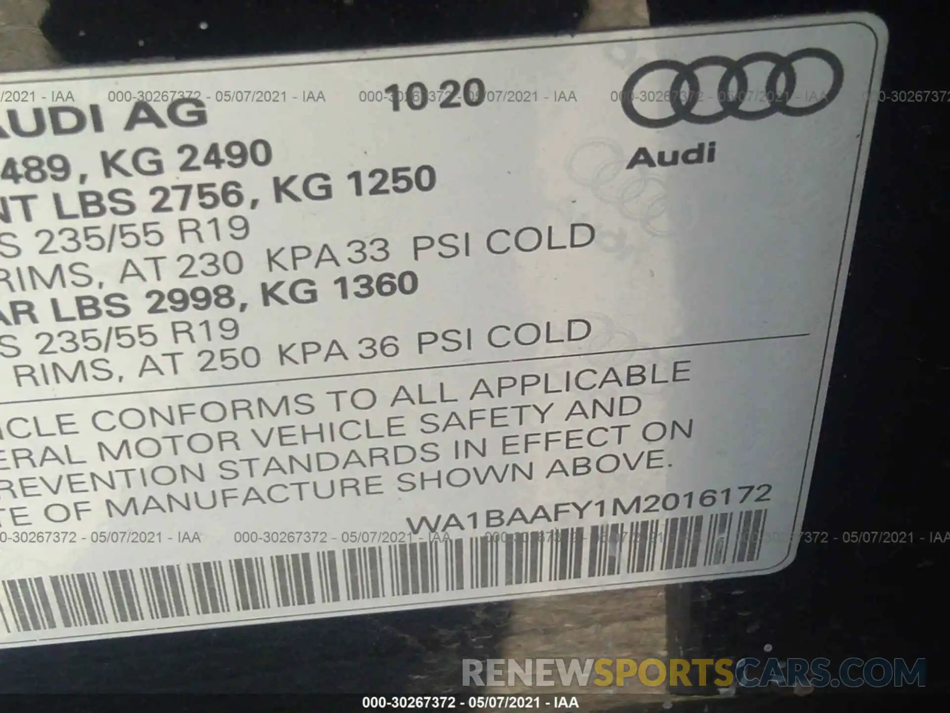 9 Фотография поврежденного автомобиля WA1BAAFY1M2016172 AUDI Q5 2021