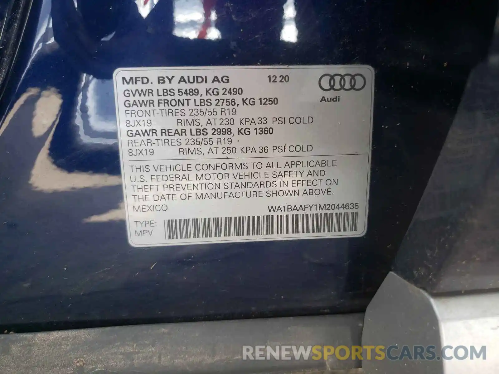 10 Photograph of a damaged car WA1BAAFY1M2044635 AUDI Q5 2021