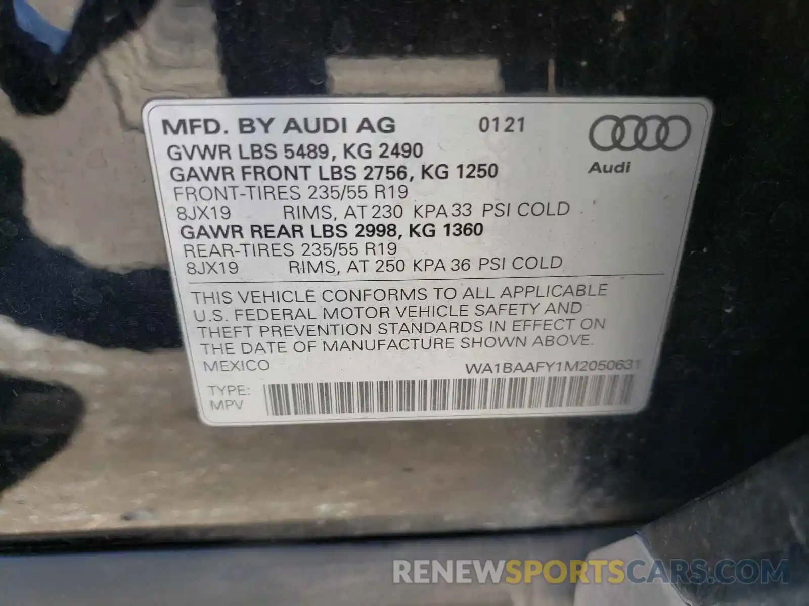 10 Фотография поврежденного автомобиля WA1BAAFY1M2050631 AUDI Q5 2021