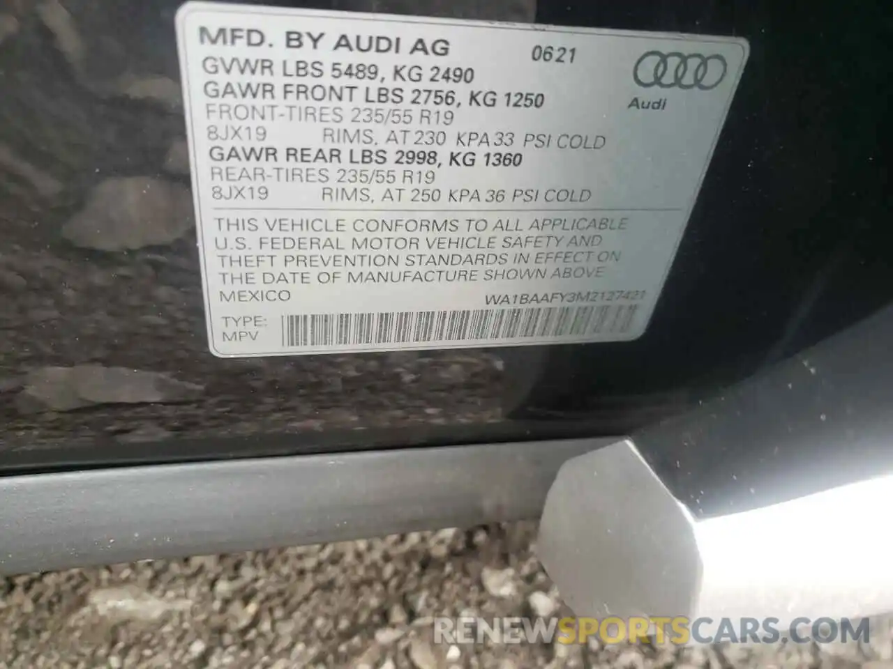 10 Photograph of a damaged car WA1BAAFY3M2127421 AUDI Q5 2021