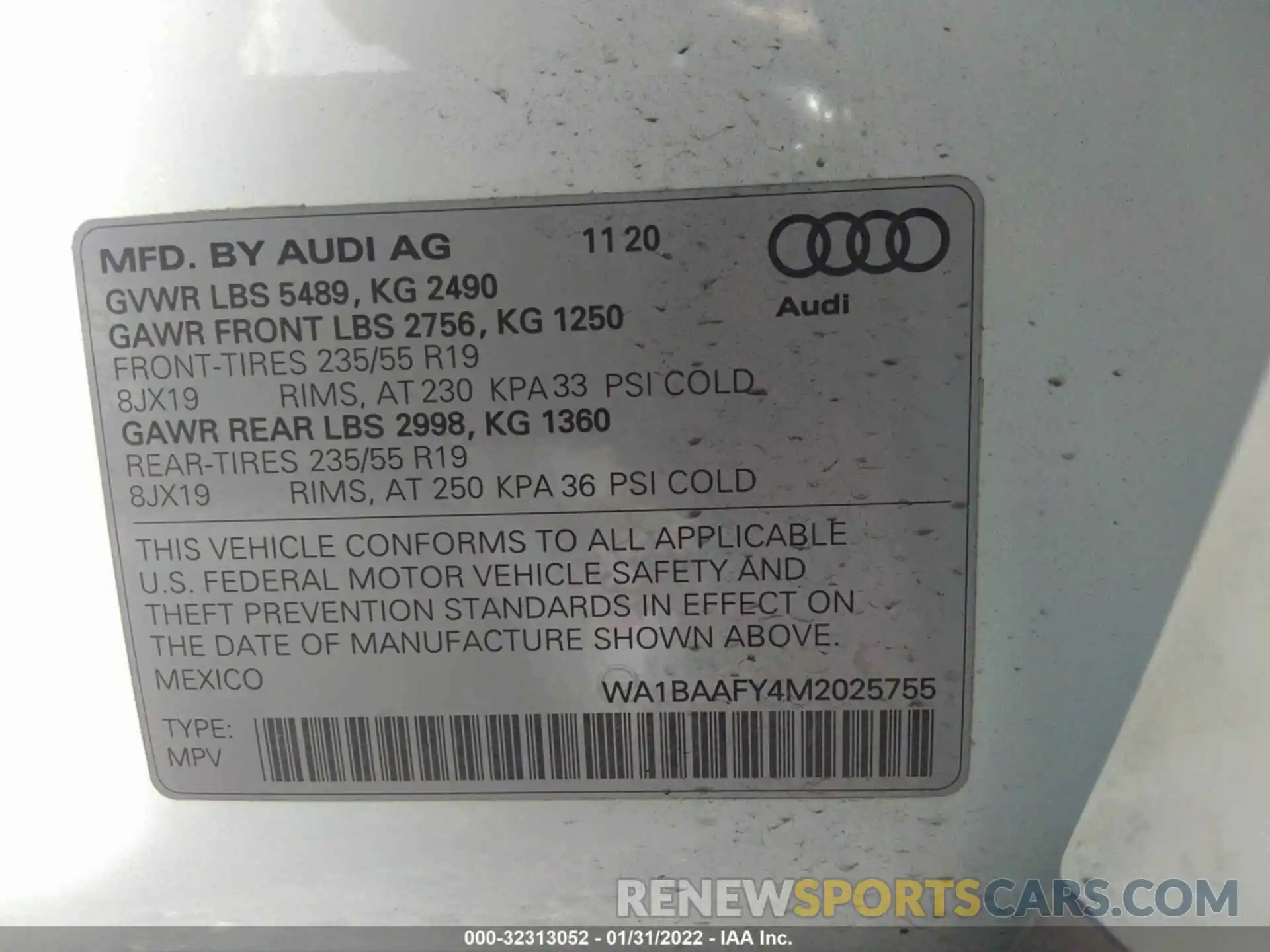 9 Photograph of a damaged car WA1BAAFY4M2025755 AUDI Q5 2021