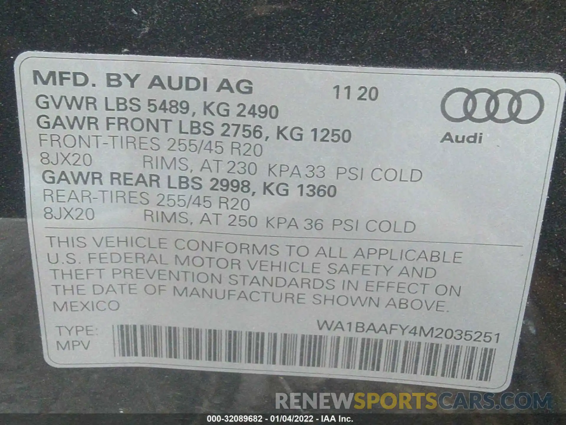 9 Photograph of a damaged car WA1BAAFY4M2035251 AUDI Q5 2021