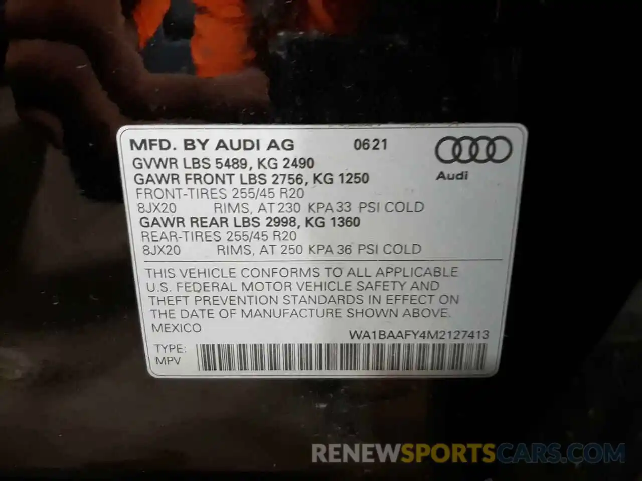 10 Фотография поврежденного автомобиля WA1BAAFY4M2127413 AUDI Q5 2021