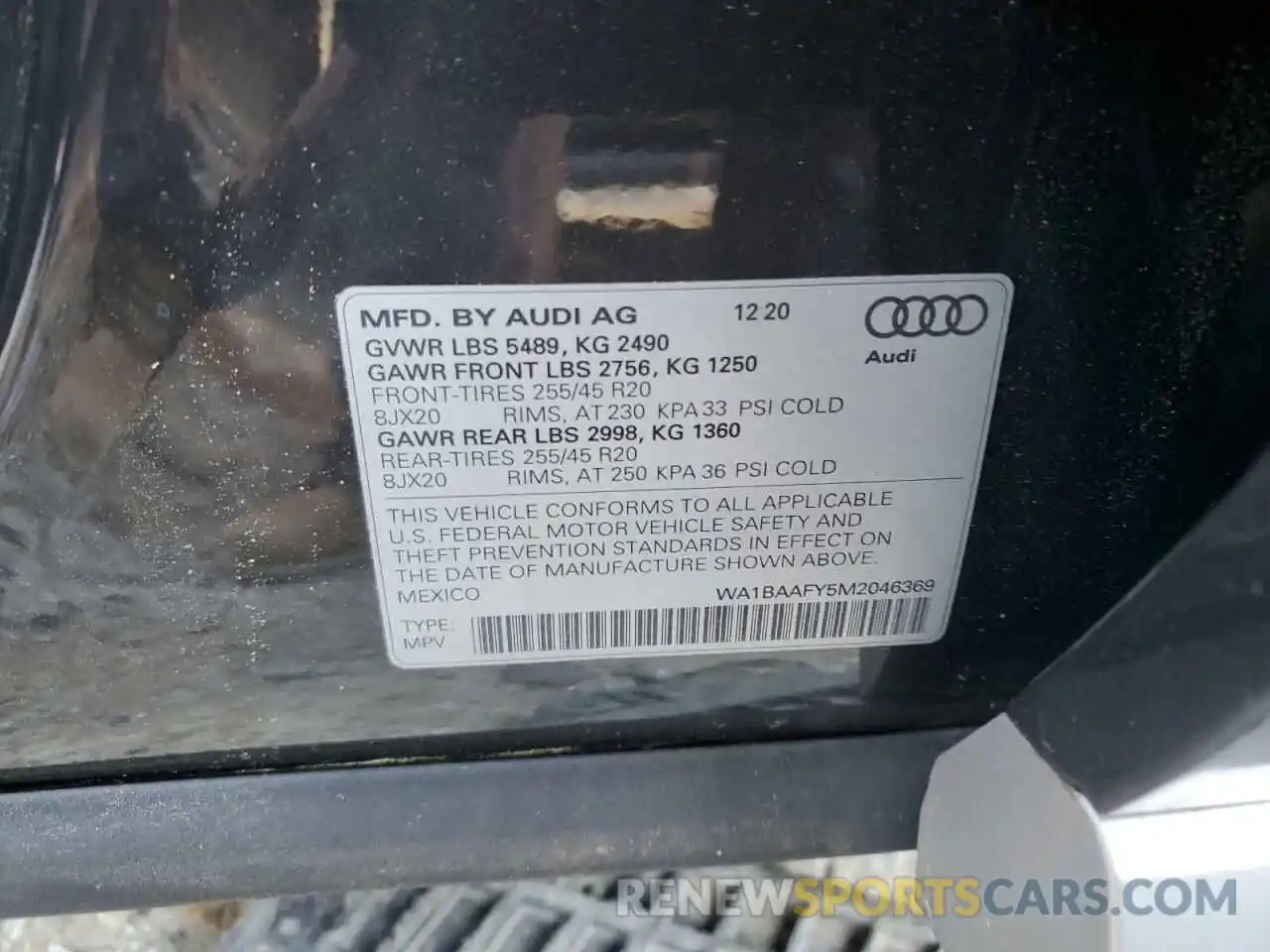 10 Фотография поврежденного автомобиля WA1BAAFY5M2046369 AUDI Q5 2021