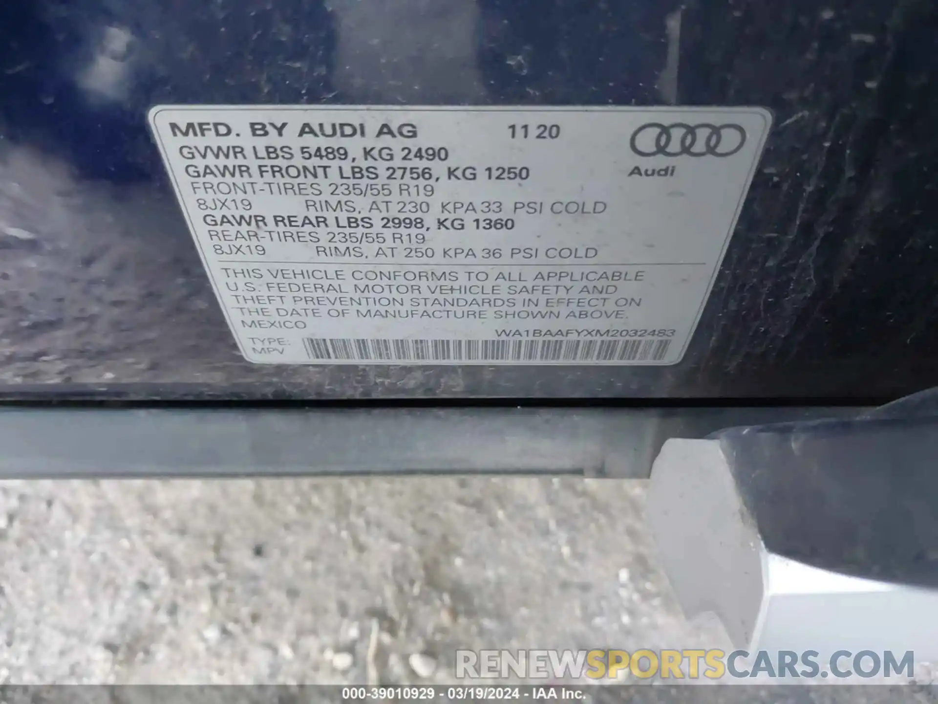 9 Фотография поврежденного автомобиля WA1BAAFYXM2032483 AUDI Q5 2021