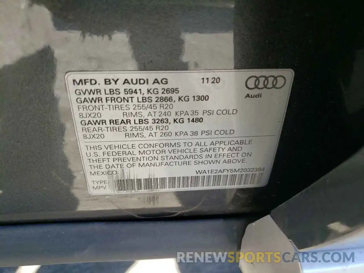 10 Photograph of a damaged car WA1E2AFY5M2032384 AUDI Q5 2021