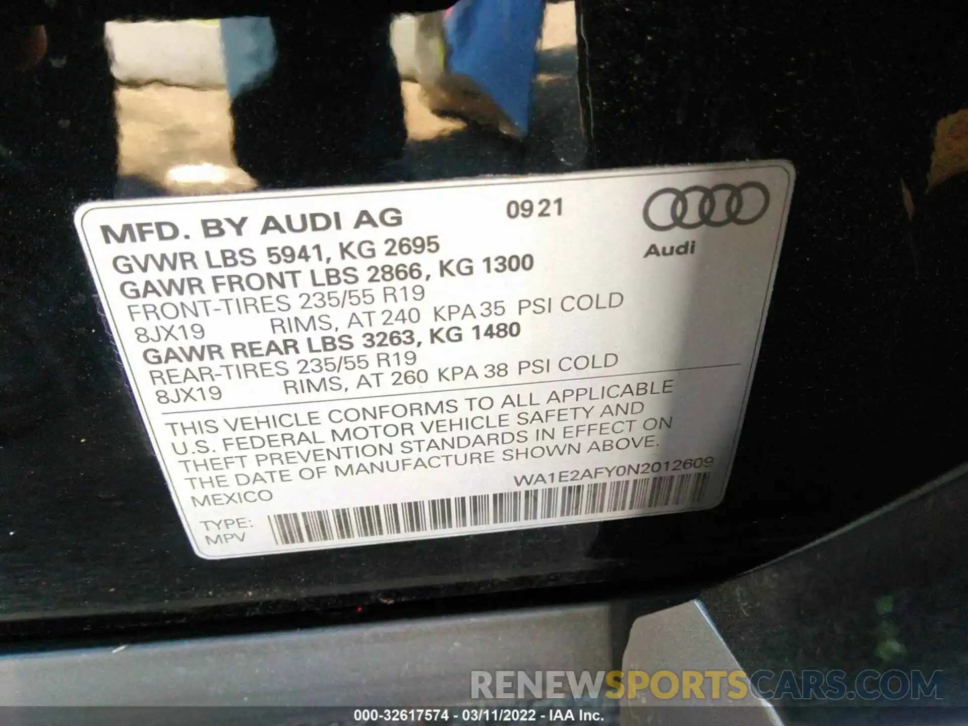 9 Фотография поврежденного автомобиля WA1E2AFY0N2012609 AUDI Q5 2022