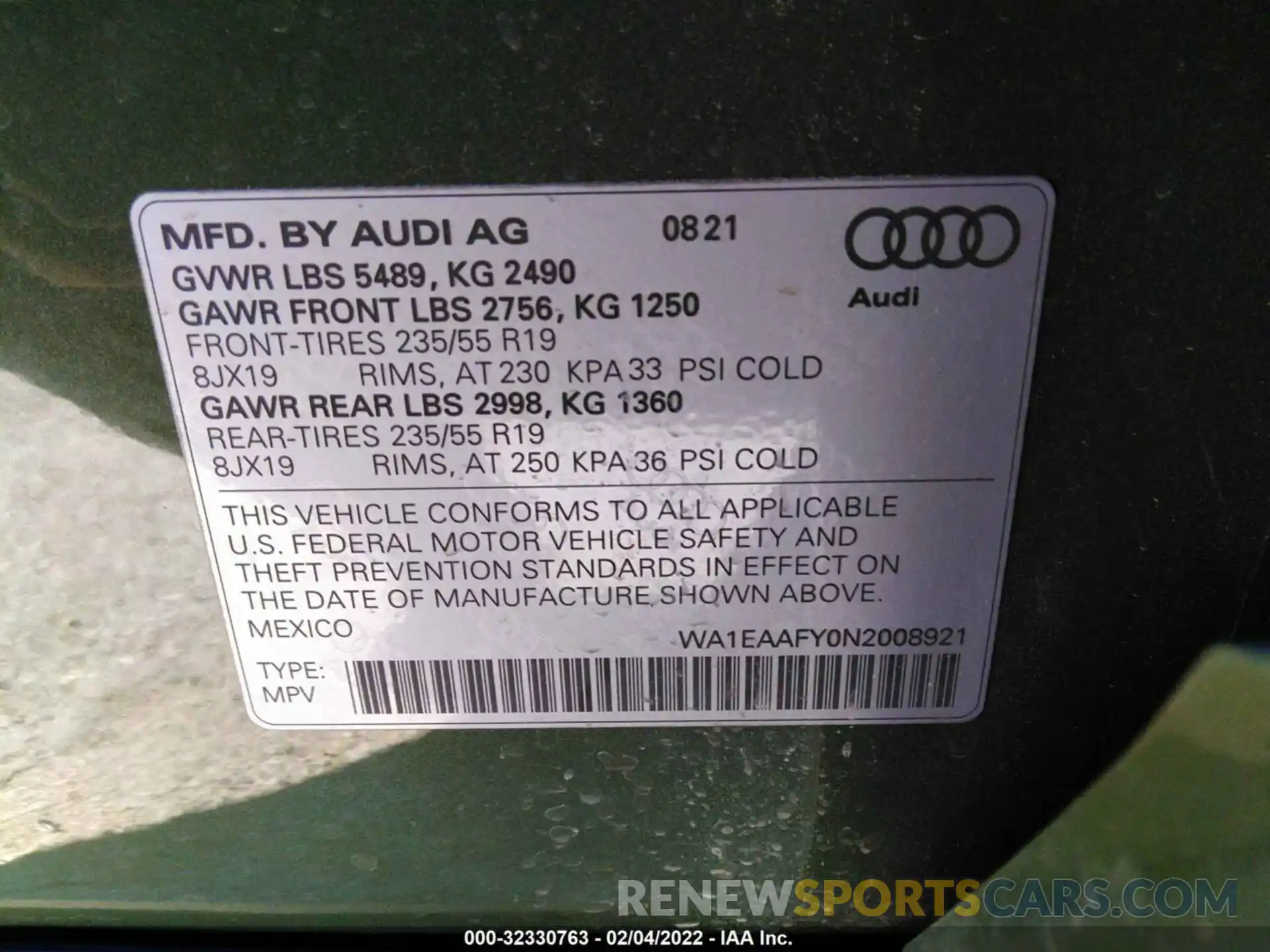 9 Фотография поврежденного автомобиля WA1EAAFY0N2008921 AUDI Q5 2022