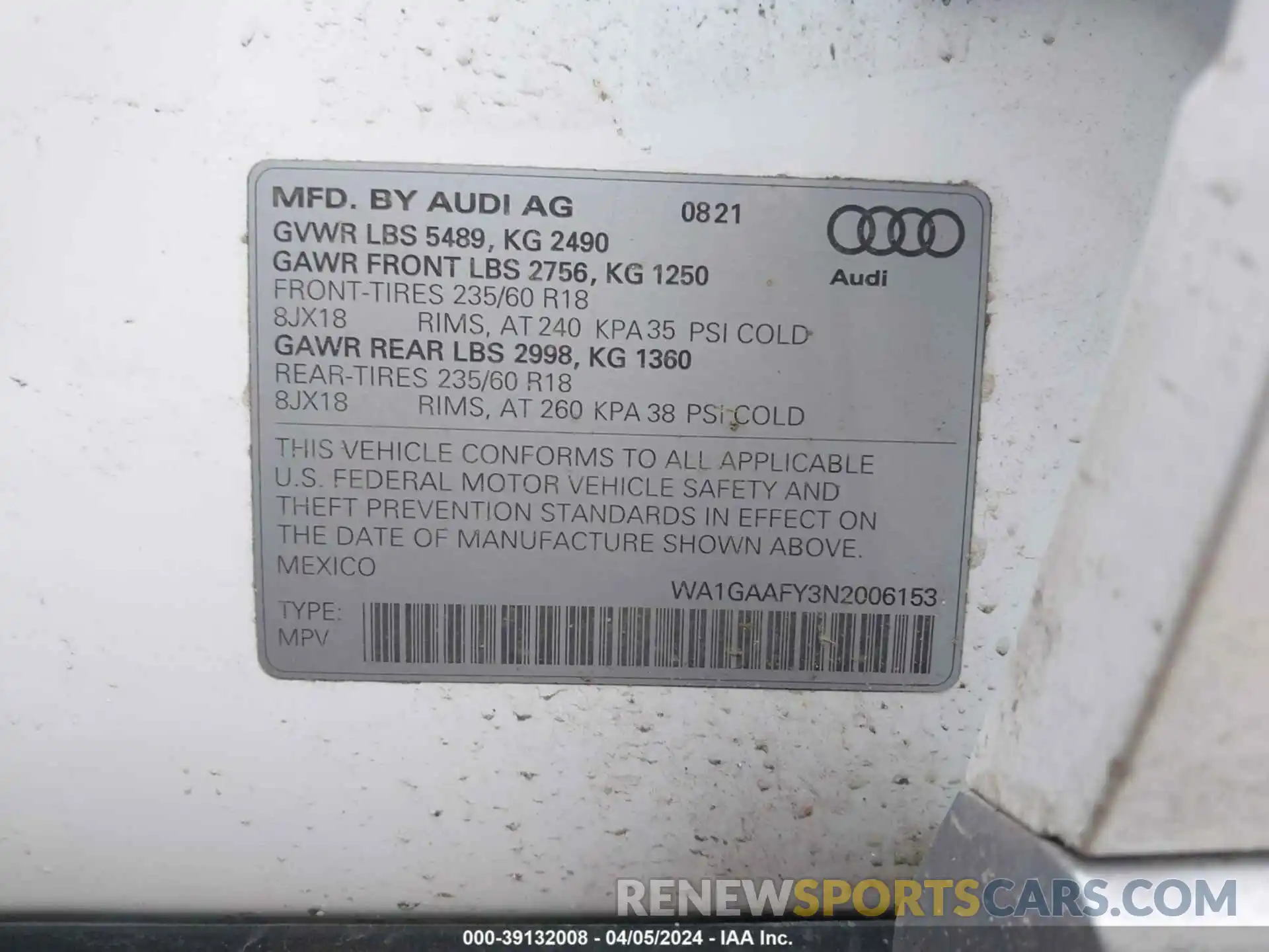 9 Photograph of a damaged car WA1GAAFY3N2006153 AUDI Q5 2022