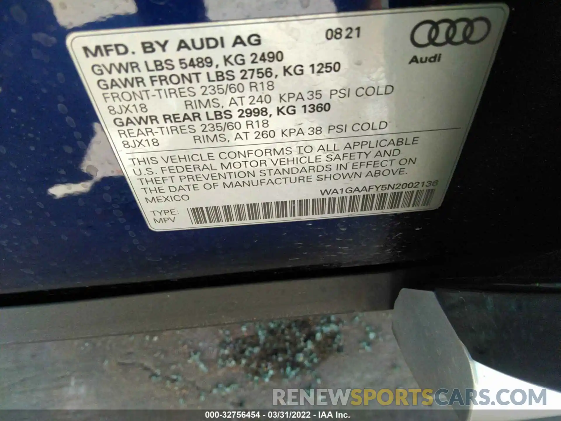 9 Фотография поврежденного автомобиля WA1GAAFY5N2002136 AUDI Q5 2022