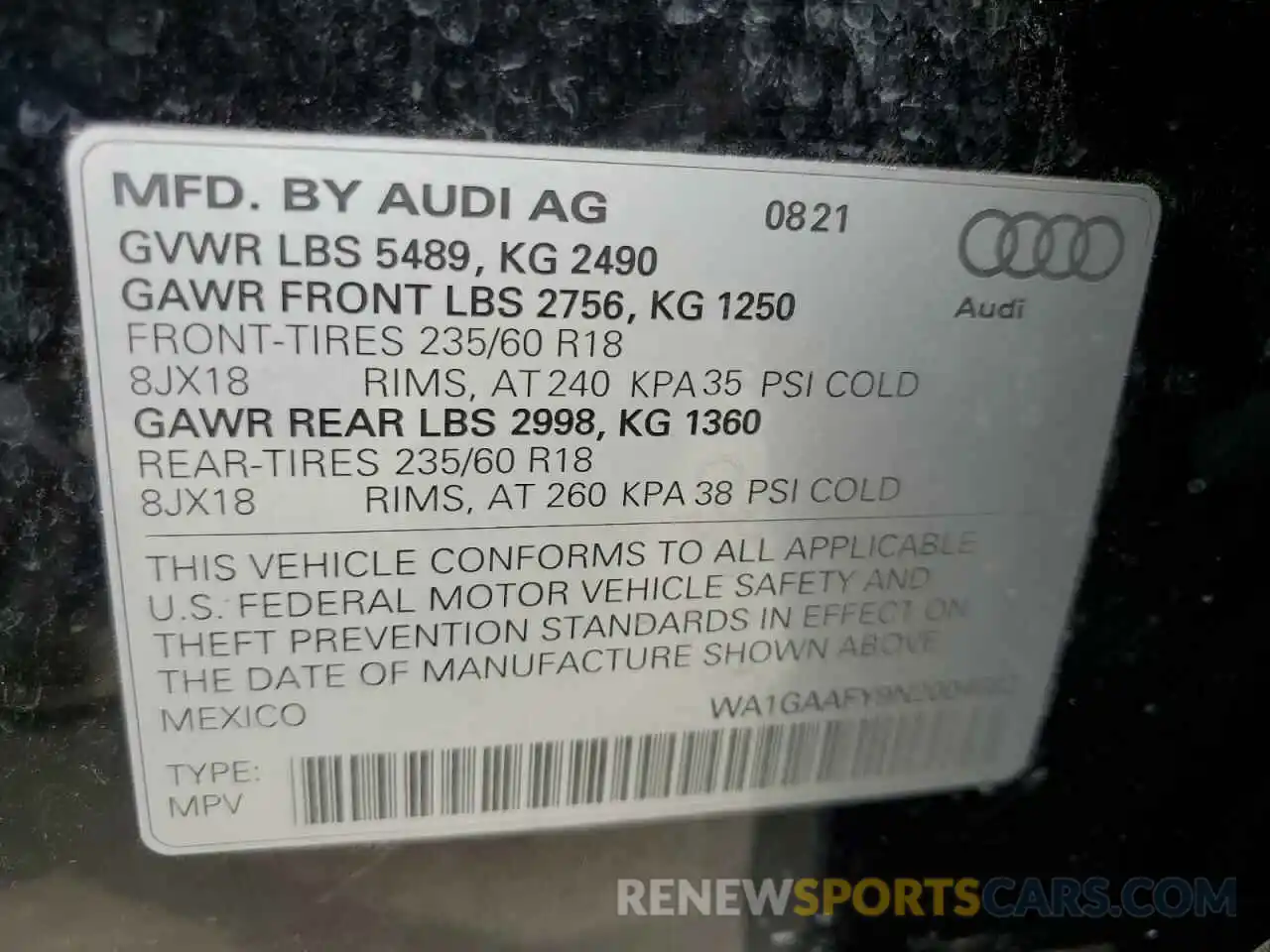 10 Фотография поврежденного автомобиля WA1GAAFY9N2004682 AUDI Q5 2022