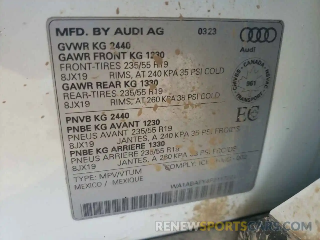 13 Photograph of a damaged car WA1ABAFY4P2117221 AUDI Q5 2023