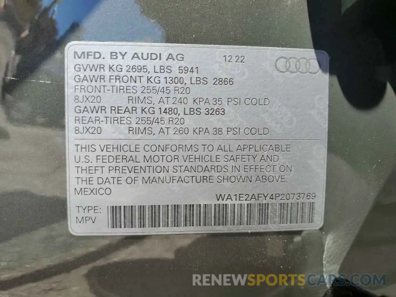 13 Фотография поврежденного автомобиля WA1E2AFY4P2073769 AUDI Q5 2023