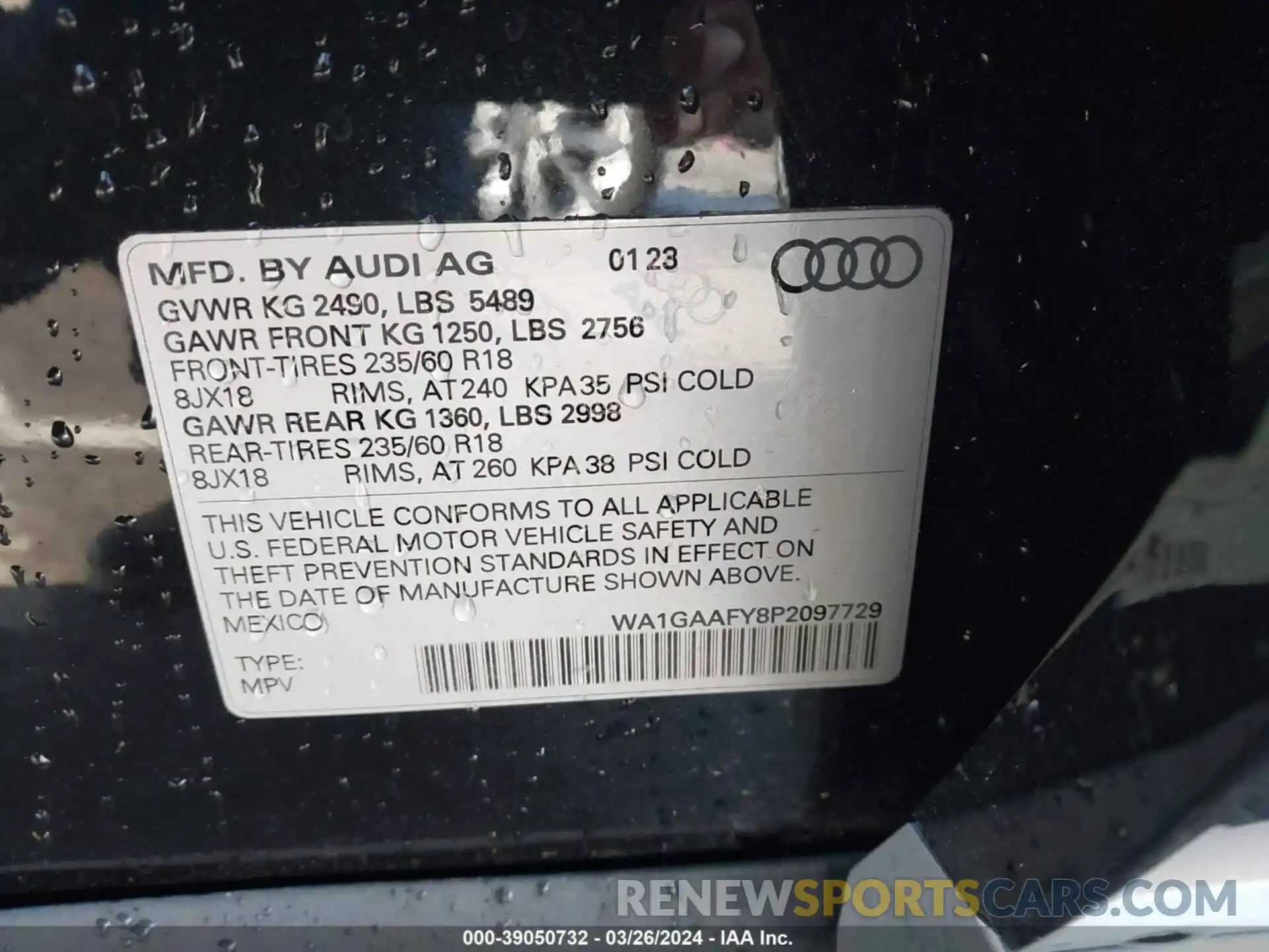 9 Photograph of a damaged car WA1GAAFY8P2097729 AUDI Q5 2023