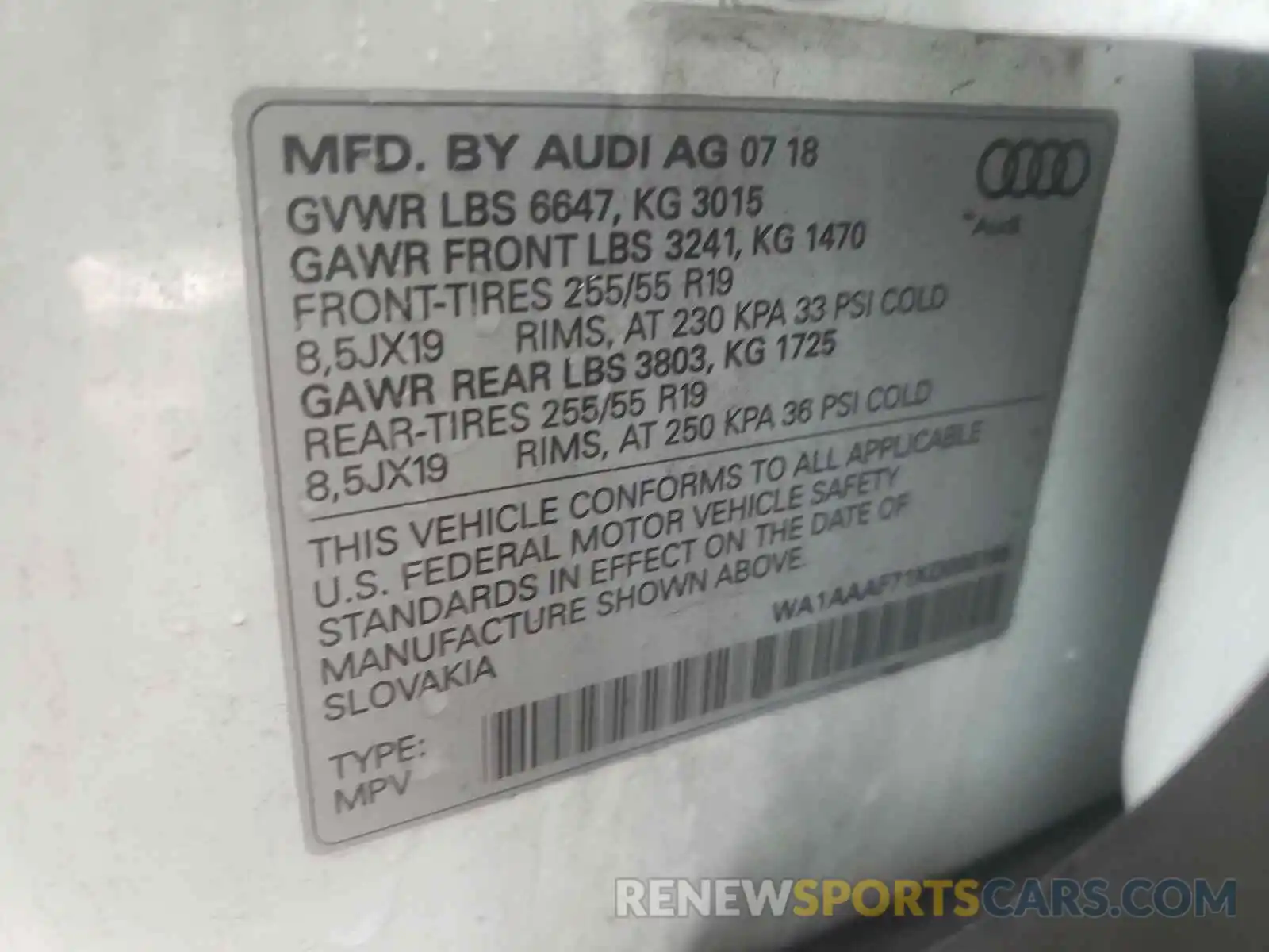 10 Фотография поврежденного автомобиля WA1AAAF71KD000168 AUDI Q7 2019