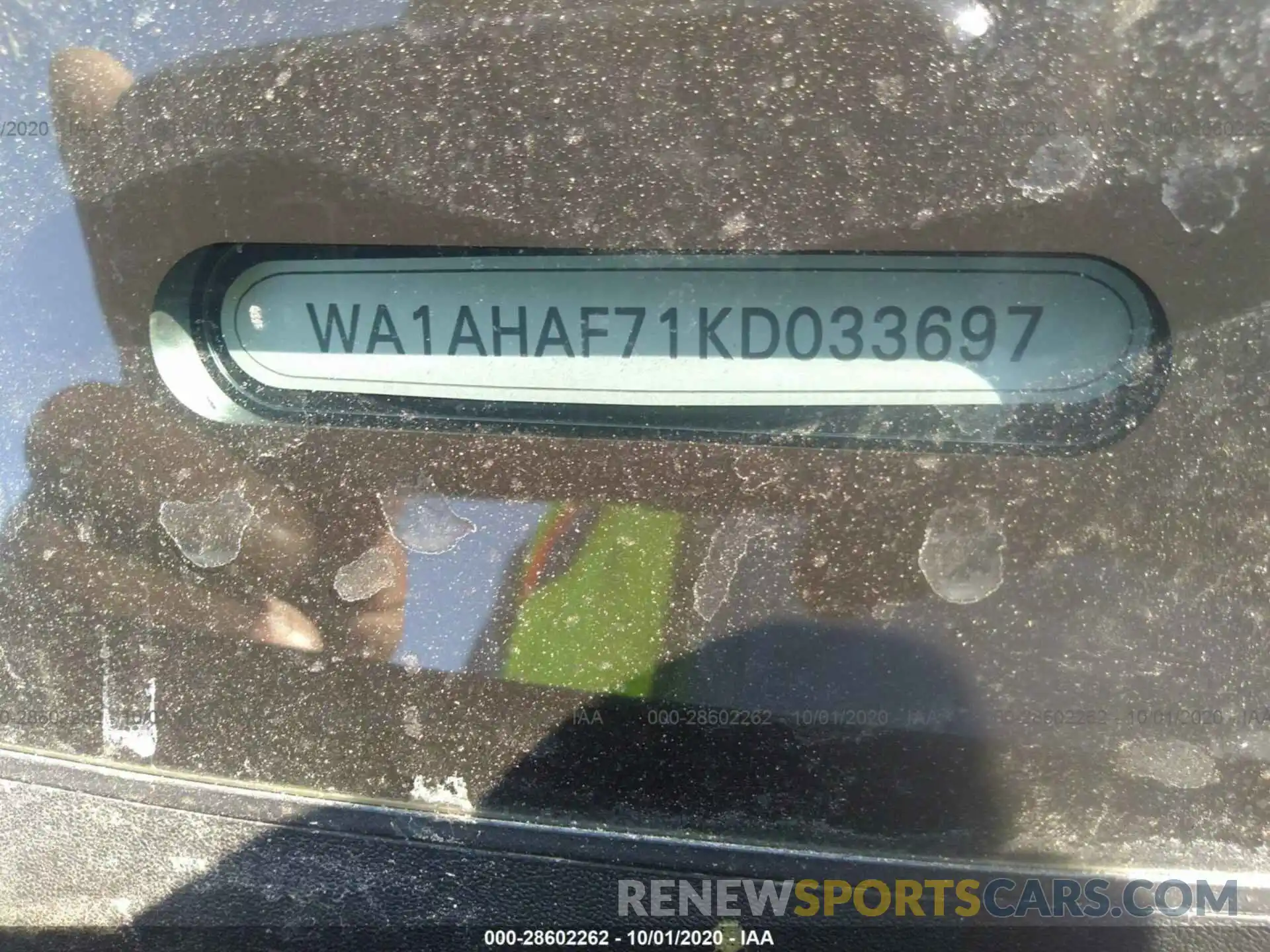 9 Фотография поврежденного автомобиля WA1AHAF71KD033697 AUDI Q7 2019