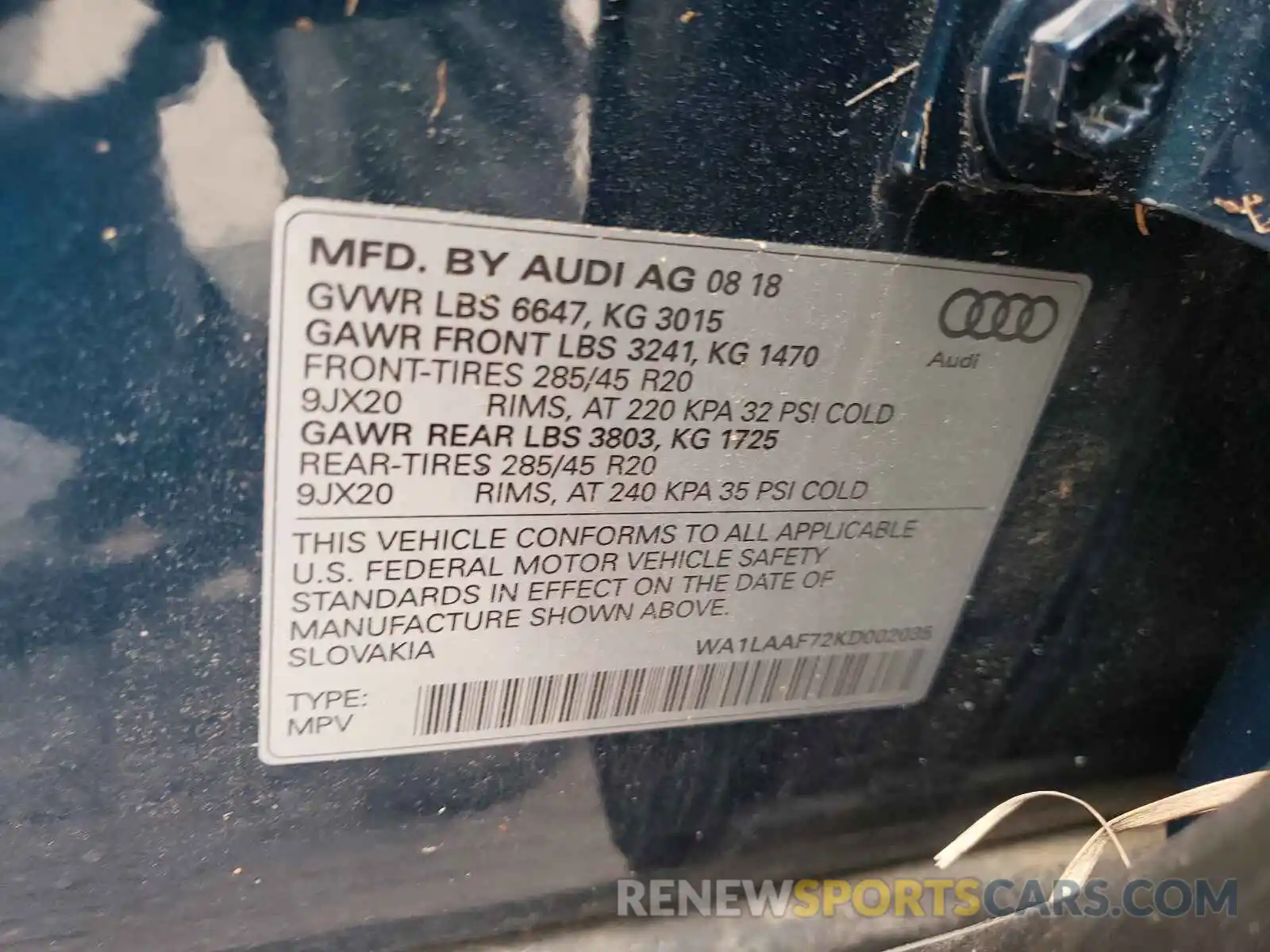 10 Фотография поврежденного автомобиля WA1LAAF72KD002035 AUDI Q7 2019