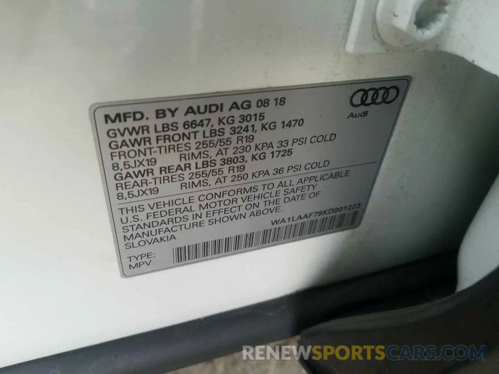 10 Фотография поврежденного автомобиля WA1LAAF79KD001223 AUDI Q7 2019