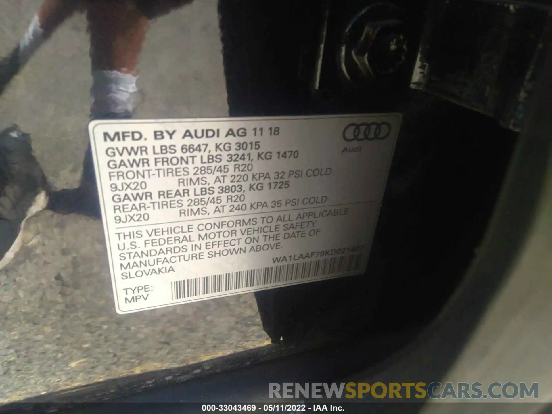 9 Photograph of a damaged car WA1LAAF79KD021407 AUDI Q7 2019