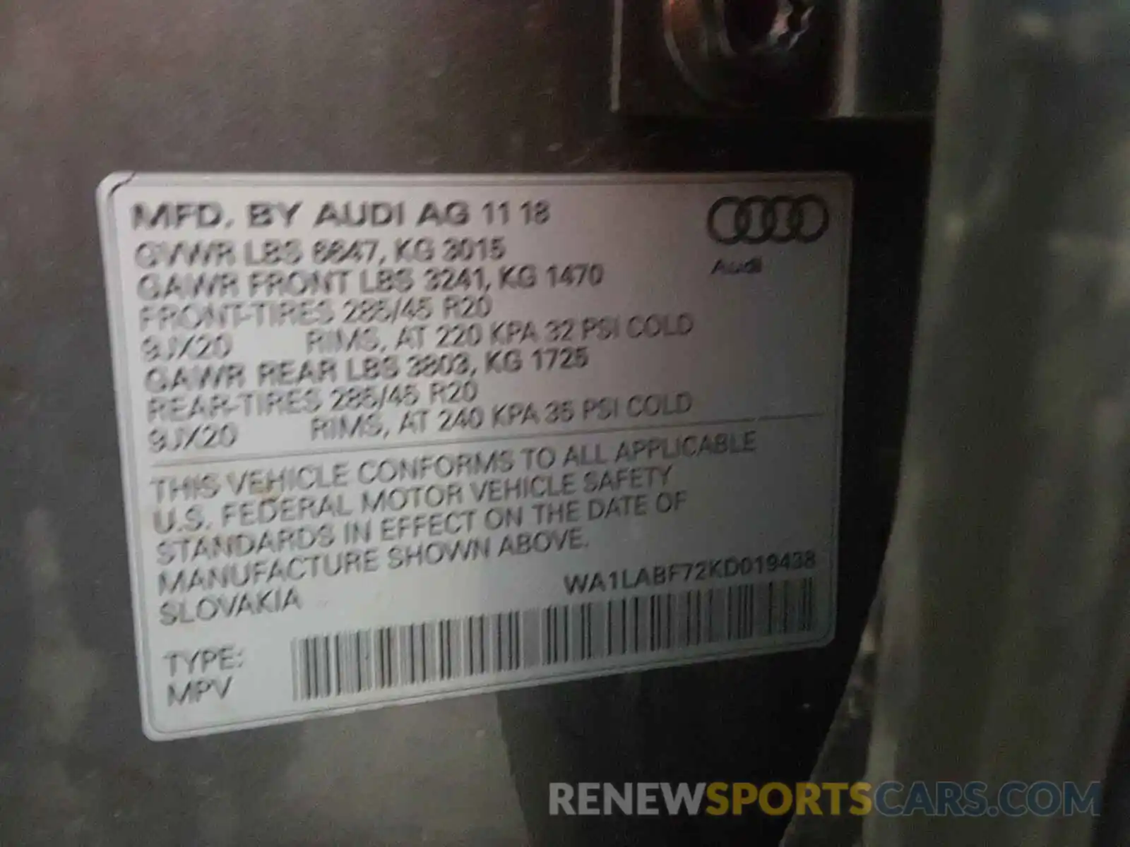 10 Фотография поврежденного автомобиля WA1LABF72KD019438 AUDI Q7 2019