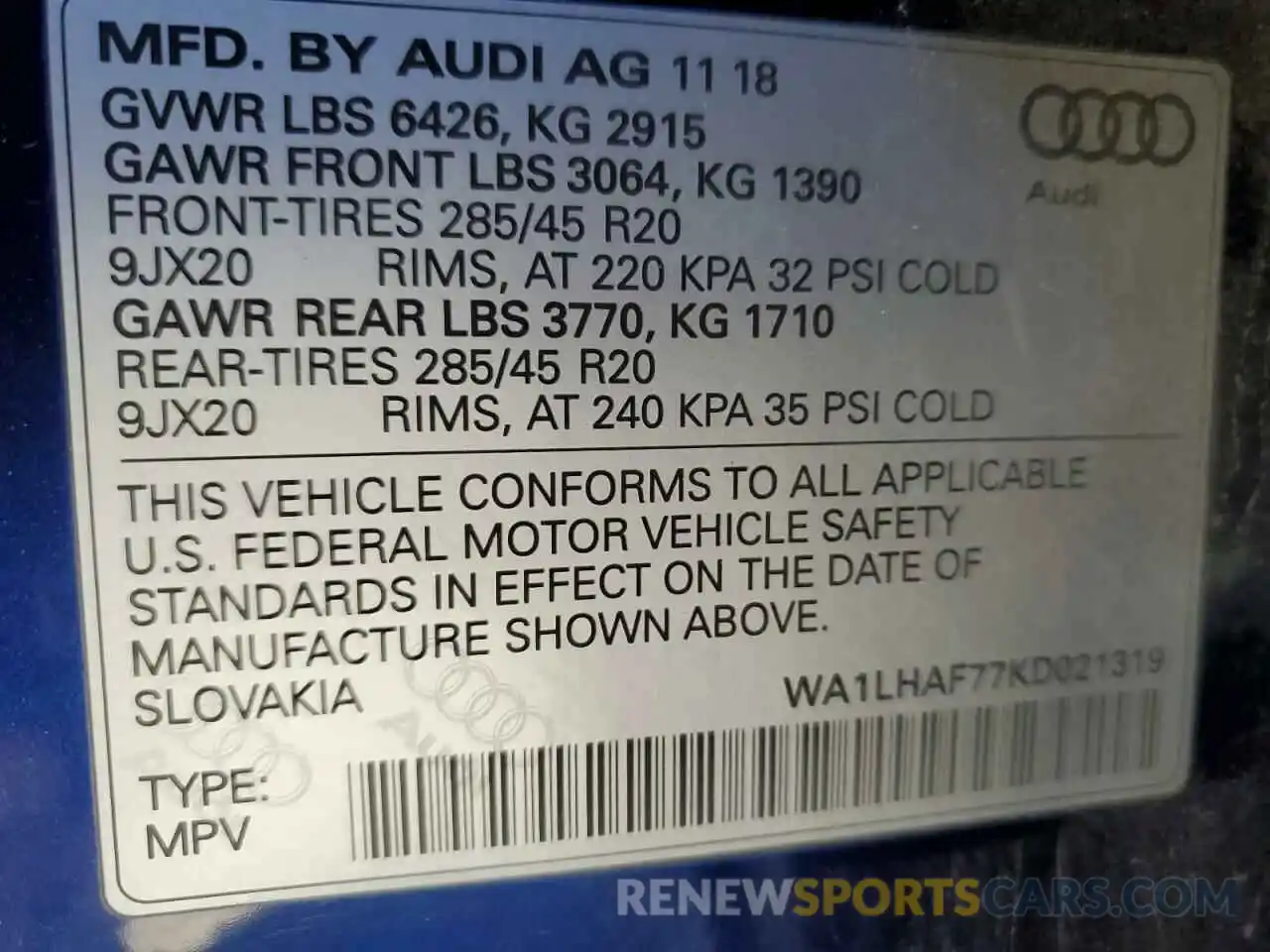 14 Фотография поврежденного автомобиля WA1LHAF77KD021319 AUDI Q7 2019